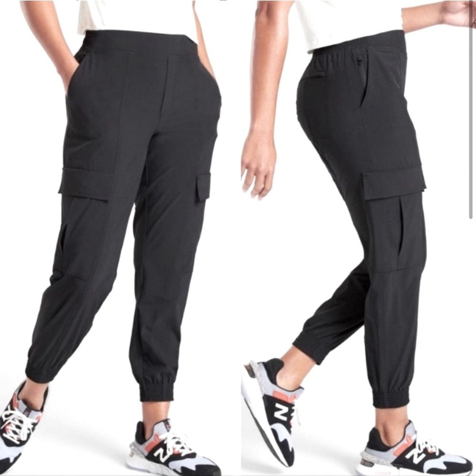Athleta ATHLETA $98 Chelsea Utility Cargo Jogger Black Sz 4 EUC Size 27" / US 4 / IT 40 - 1 Thumbnail