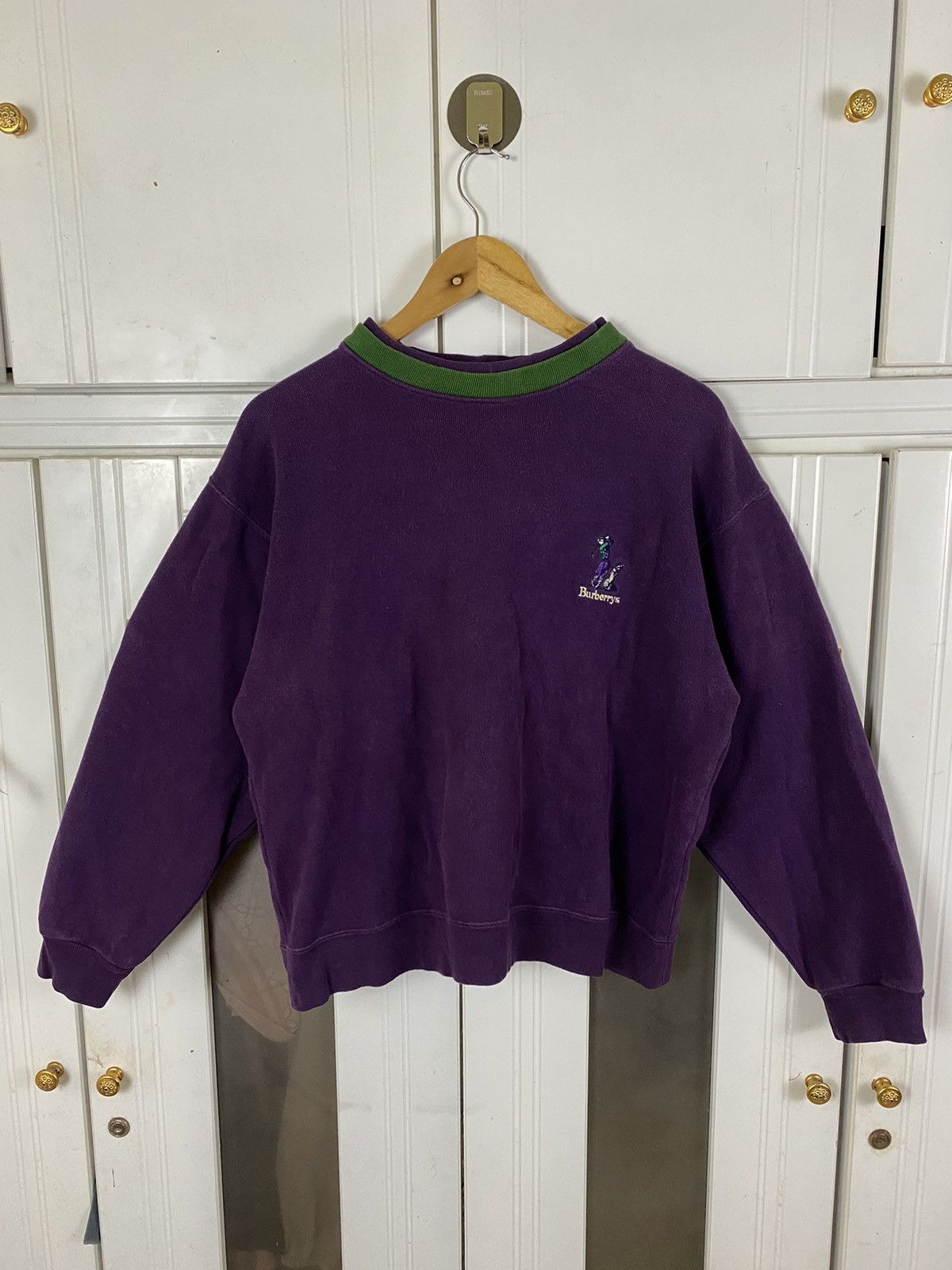 Image of Vintage Burberrys Golf Sweatshirt in Purple, Men's (Size Medium)