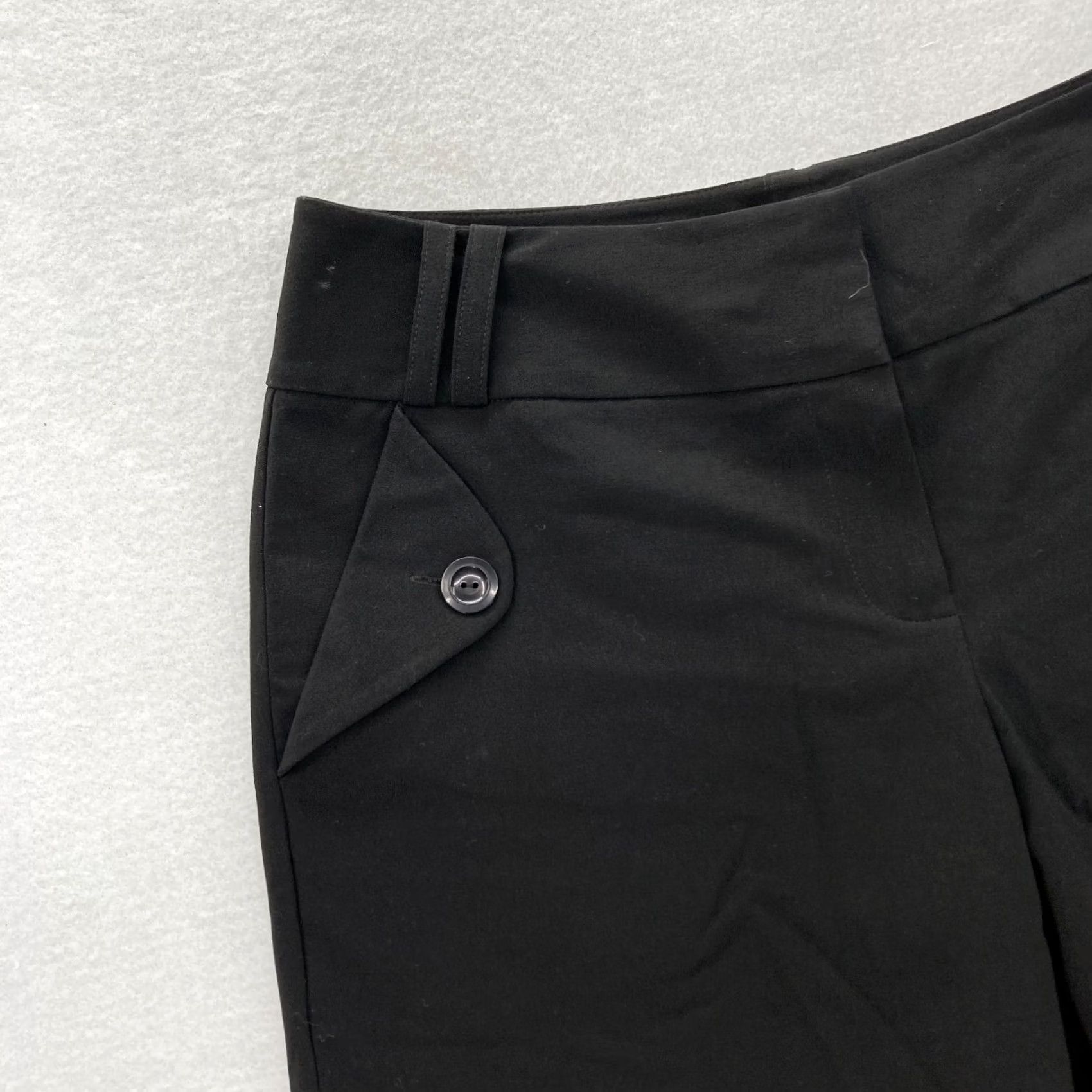 Vintage IZ Byer Pants Women's 13 Black Stretch Fabric Wide Leg Cropped Mid Rise NWT Size 34" / US 12 / IT 48 - 2 Thumbnail