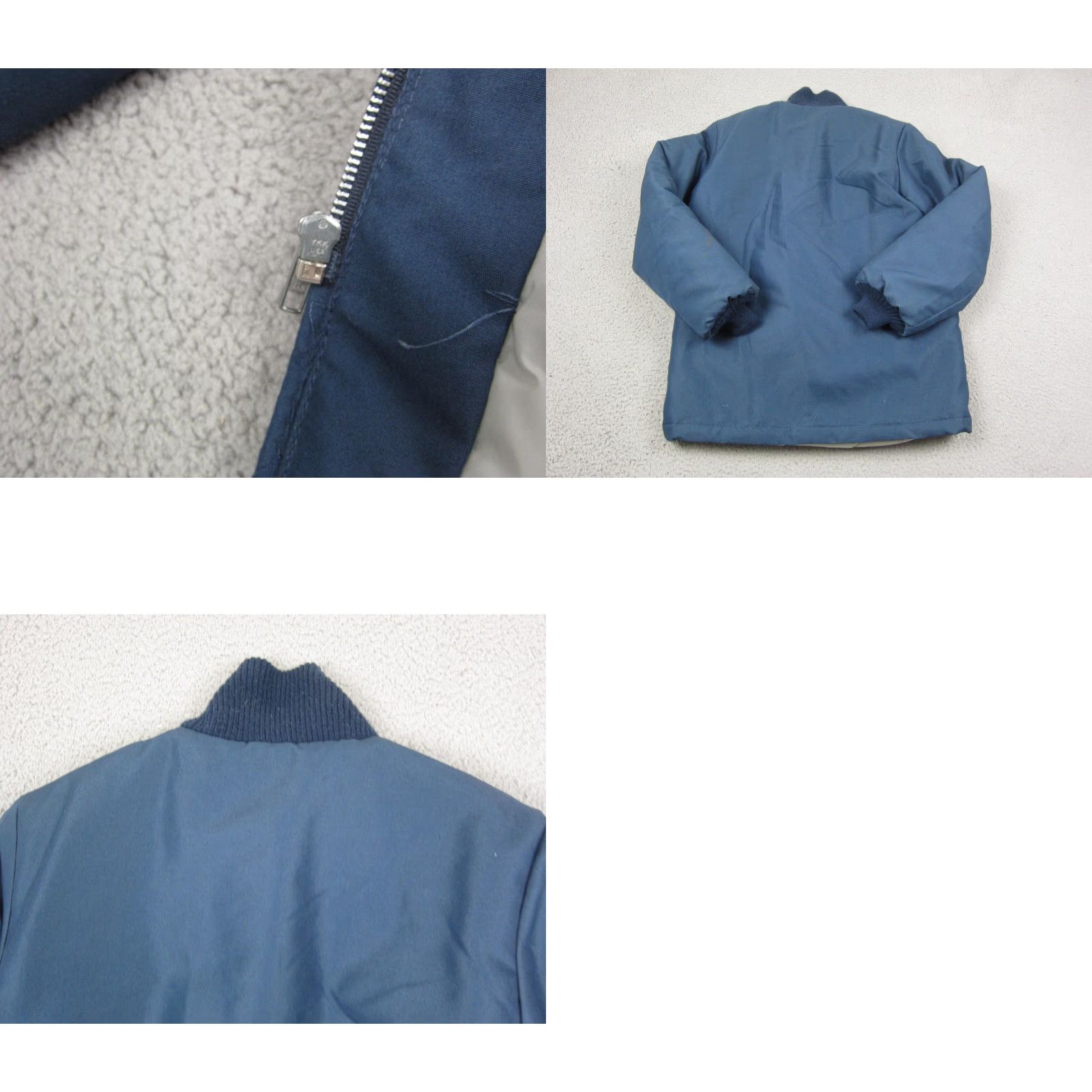 Vintage VINTAGE Cal Craft Bomber Jacket Mens M Blue Full Zip USA 70s 90s Polyester Nylon Zipper Medium Gray? Size US M / EU 48-50 / 2 - 9 Thumbnail