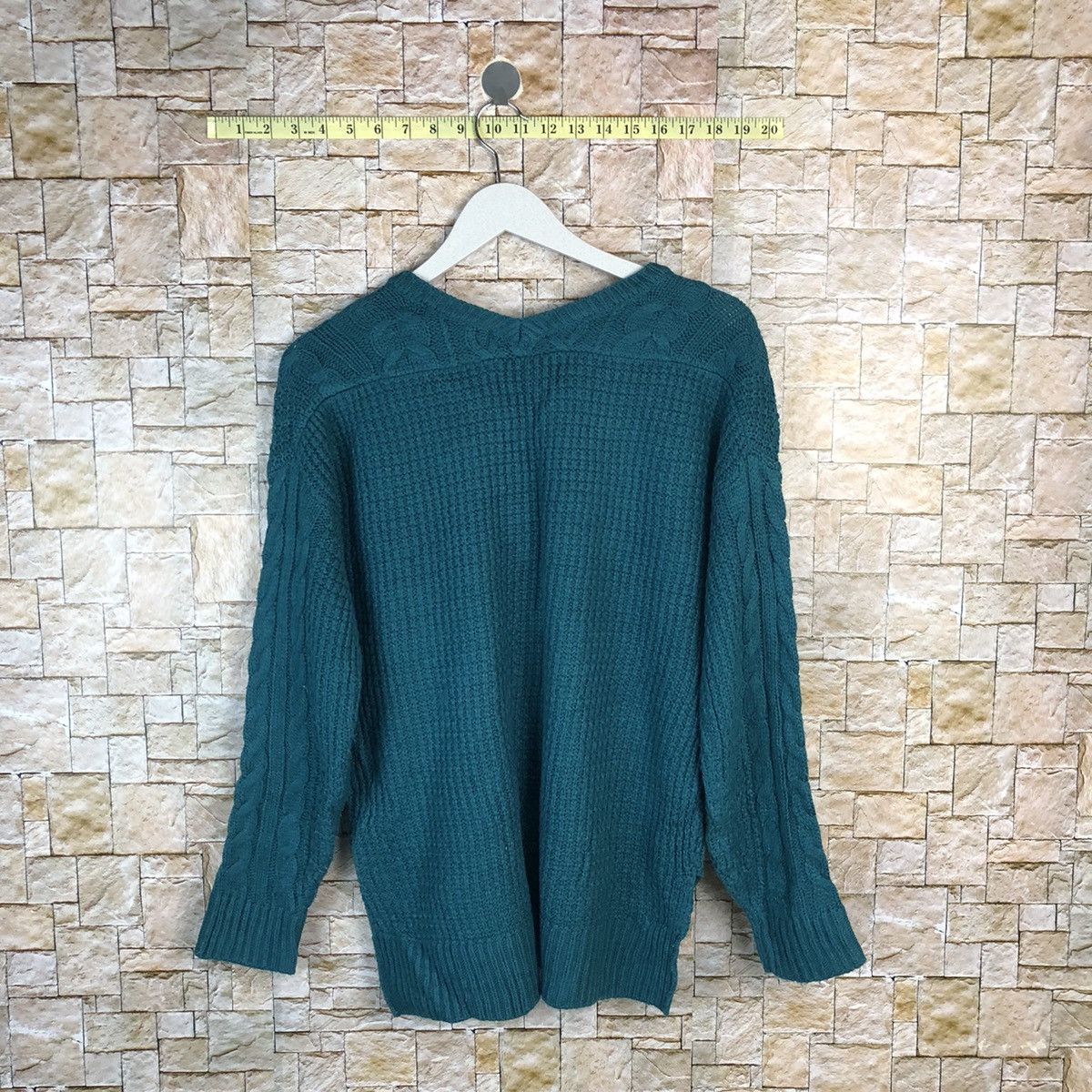 Aran Isles Knitwear × Homespun Knitwear × Japanese Brand Rose Farm Green Knitwear #A1054 Size M / US 6-8 / IT 42-44 - 12 Thumbnail