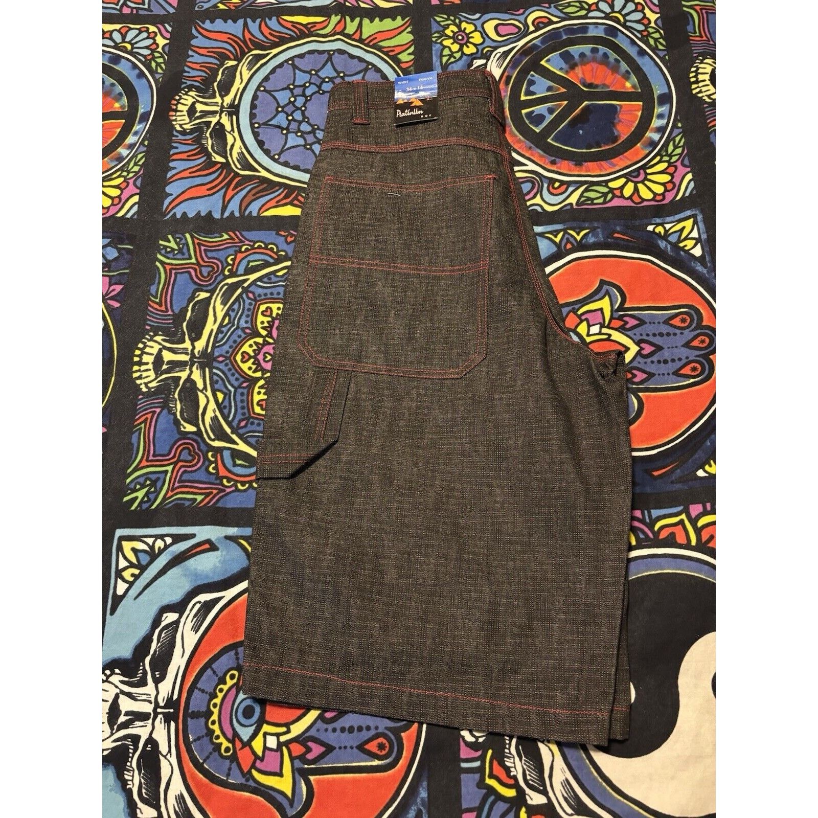 Other y2k platinum B.Q.E black red jorts shorts W34 L 14 NWT baggy Size US 34 / EU 50 - 8 Thumbnail