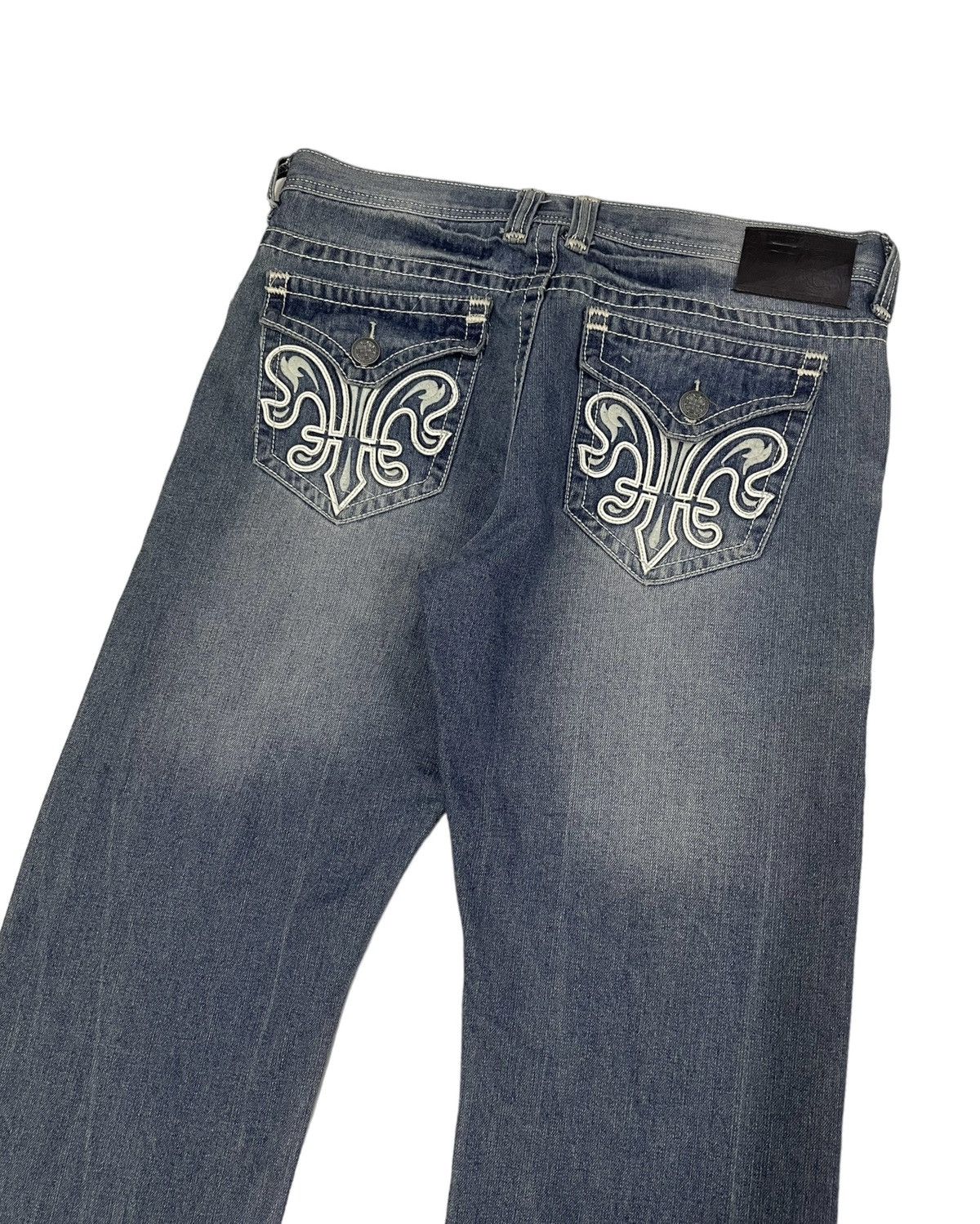 JNCO Vintage Xtreme Couture Embroidery Logo Jeans Size US 35 - 1 Thumbnail