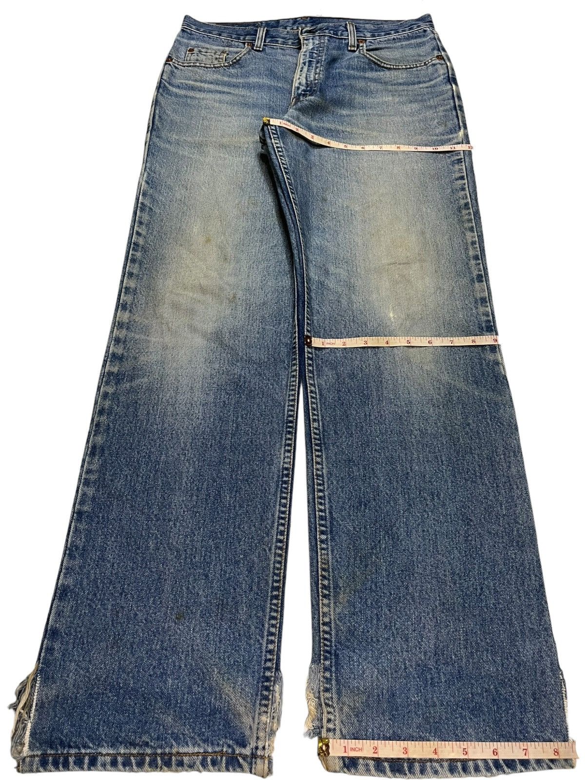 Levi's × Levi's Vintage Clothing Vintage 80s Levis 630 Orange Tab Mud Wash Rip Baggy Jeans Size US 33 - 14 Thumbnail