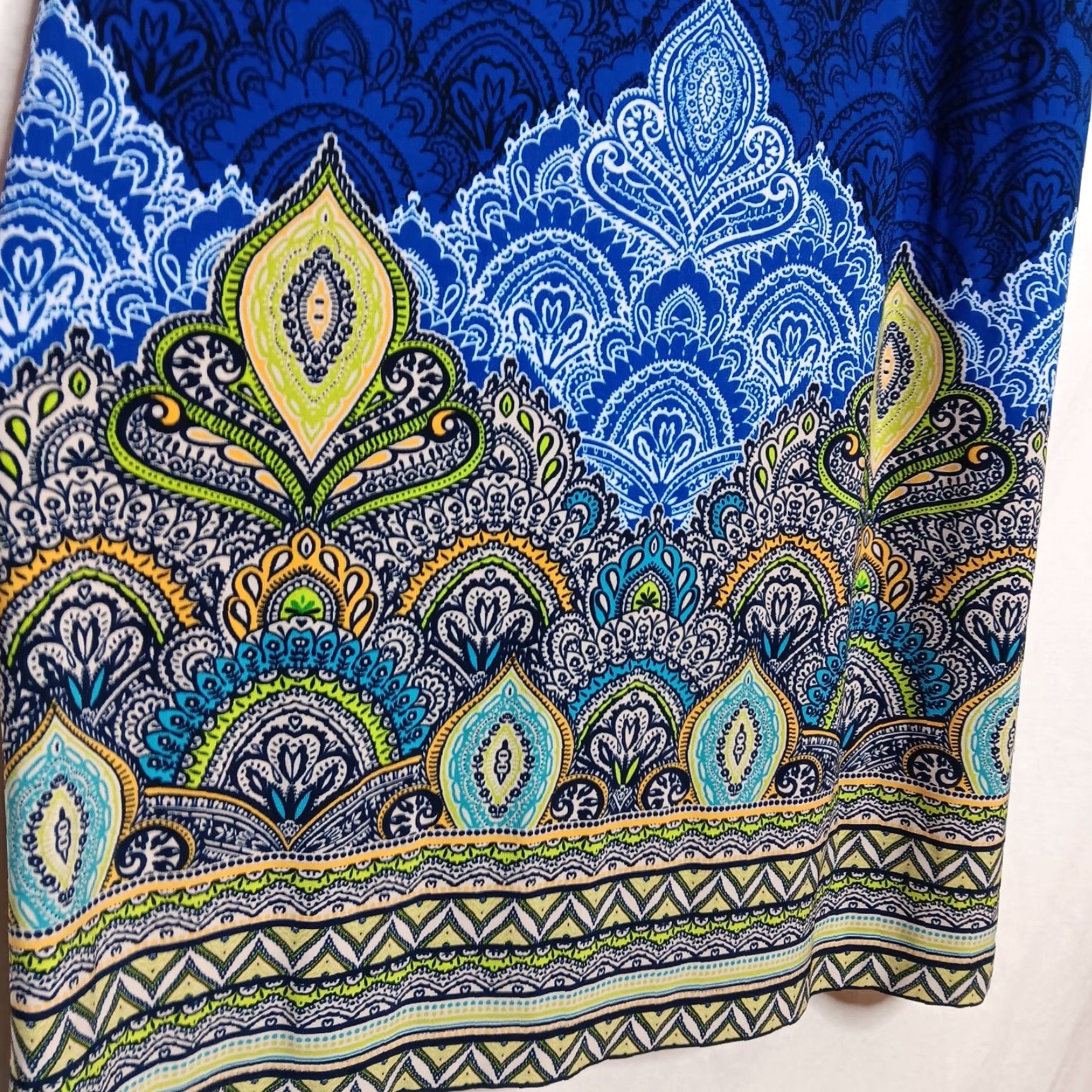 VINTAGE Dressbarn Tank Dress Blue Sleeveless Maxi Print Paisley Y2K  Festival Dress 8 Womens
