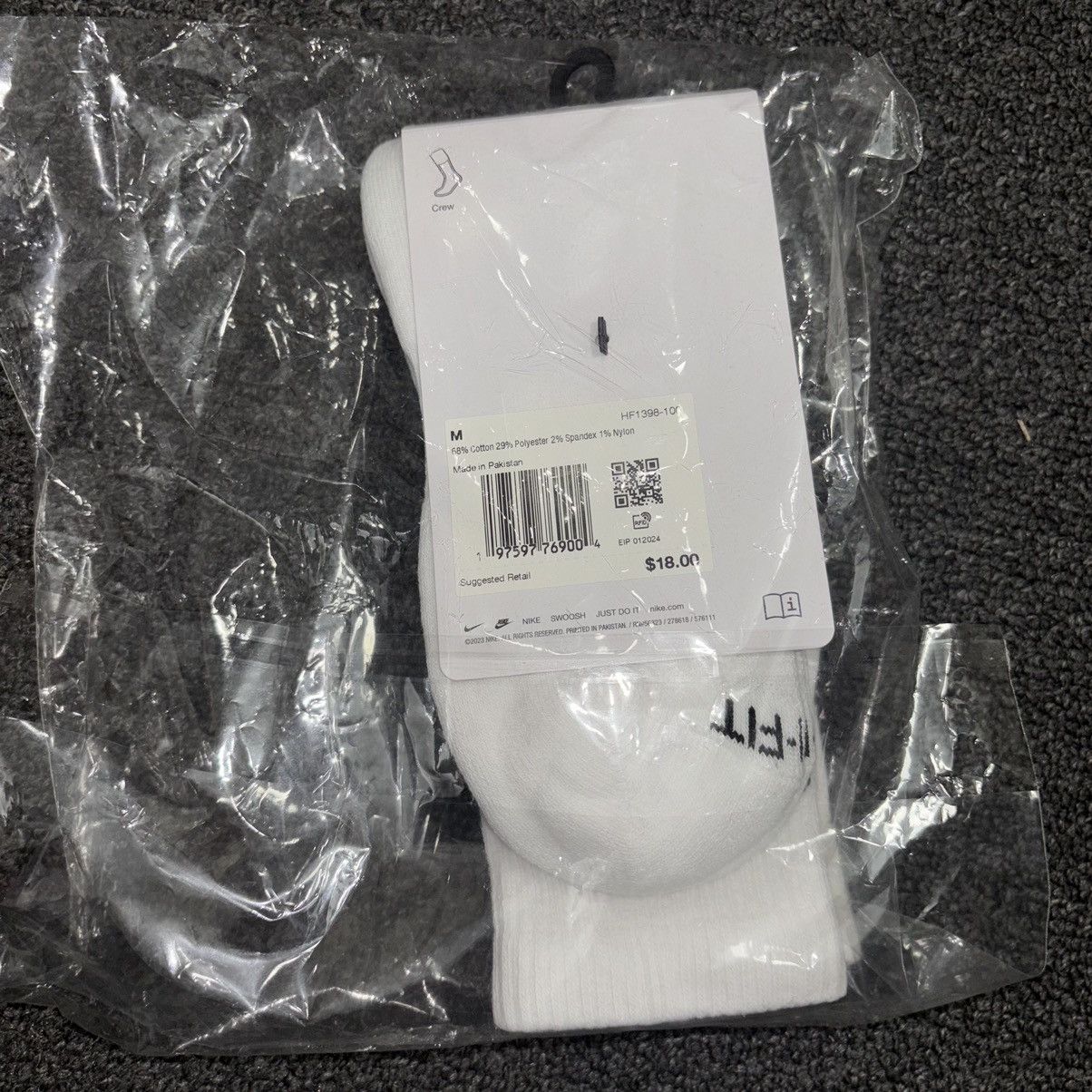 Jordan Brand × Supreme Supreme Jordan Crew Socks 1 SINGLE PAIR Medium White Jumpman Size ONE SIZE - 6 Thumbnail