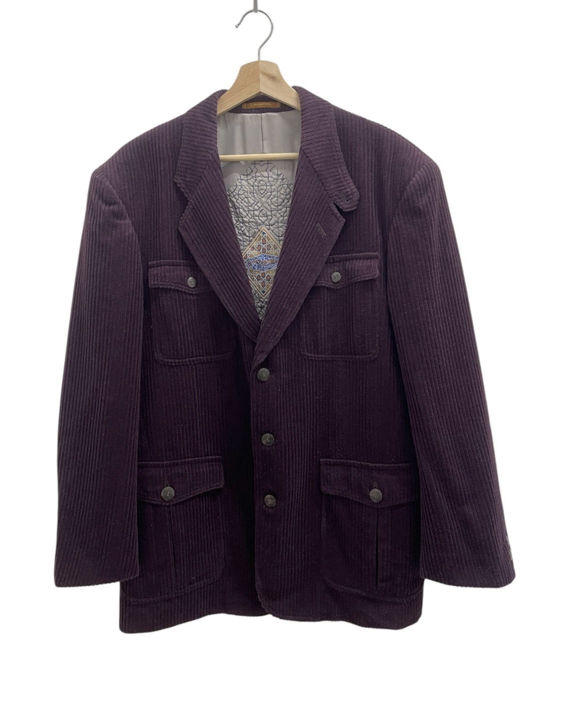 Lancel Lancel Corduroy 4 Pocket Button Blazers Coat Size 46R - 2 Thumbnail