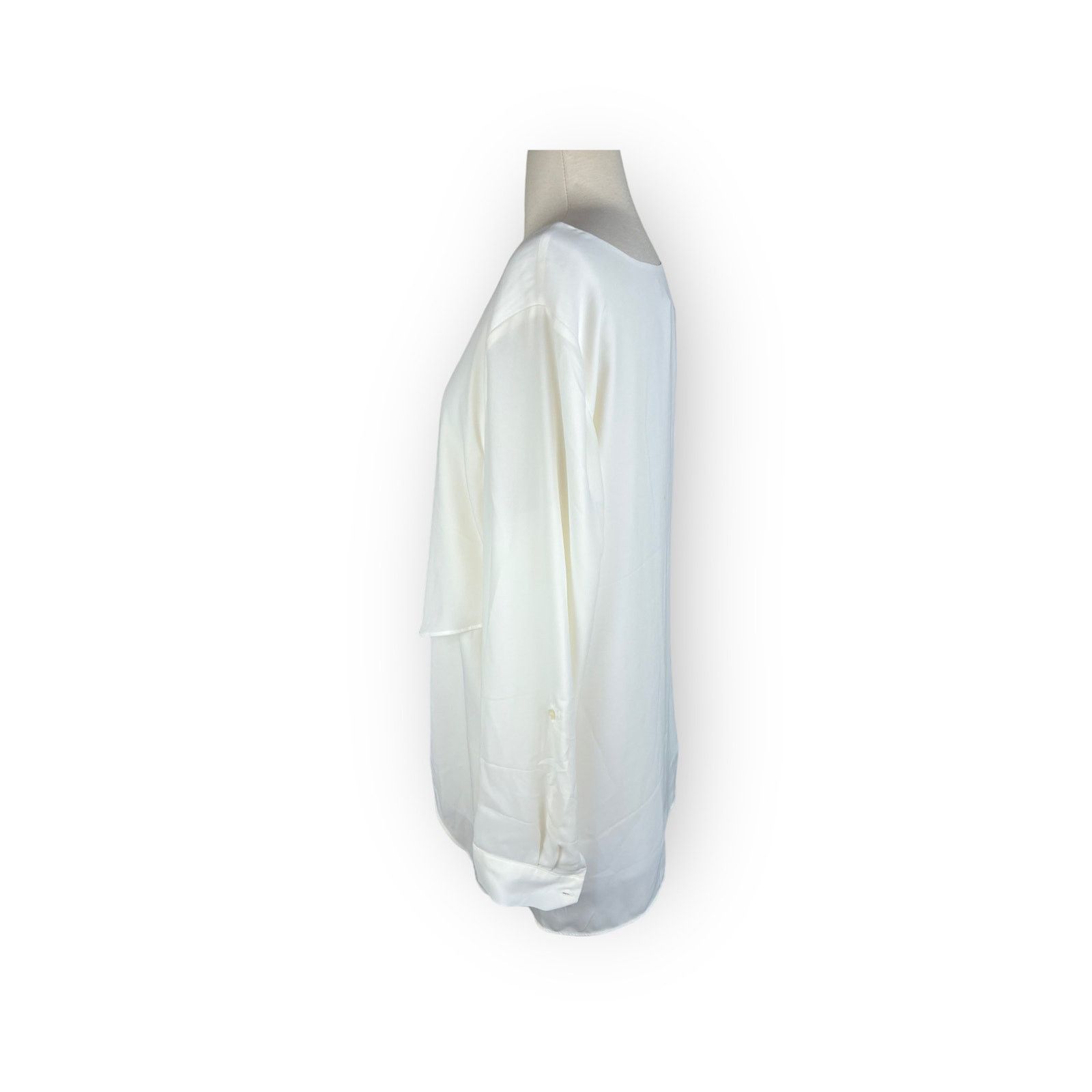 Nordstrom The Limited Cream Tunic Asymmetrical Swing Blouse | Size L / US 10 / IT 46 - 2 Thumbnail