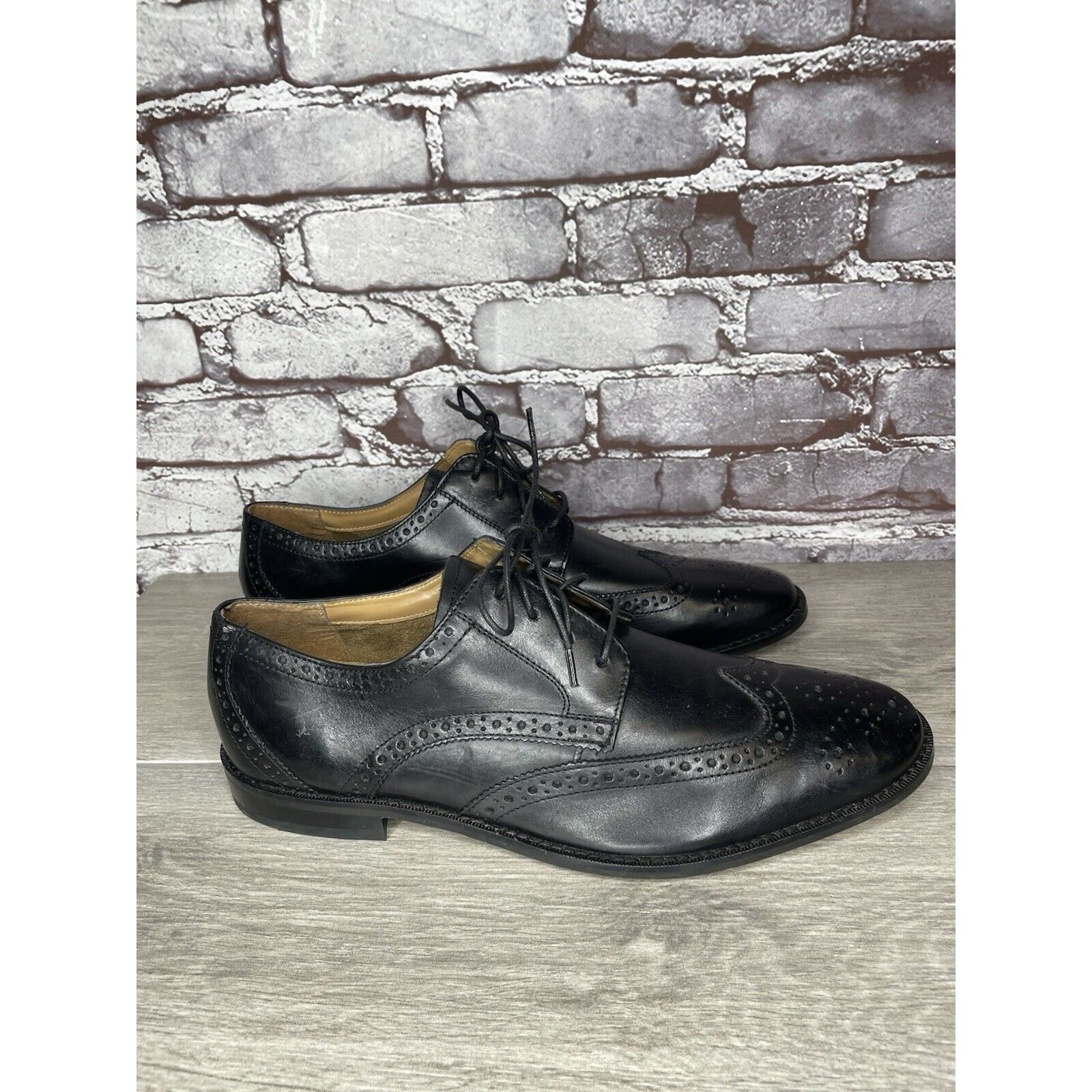 Florsheim Florsheim Black Leather Wingtip Lace Up Dress Shoes Men Sz 1 Size US 12 / EU 45 - 15 Thumbnail