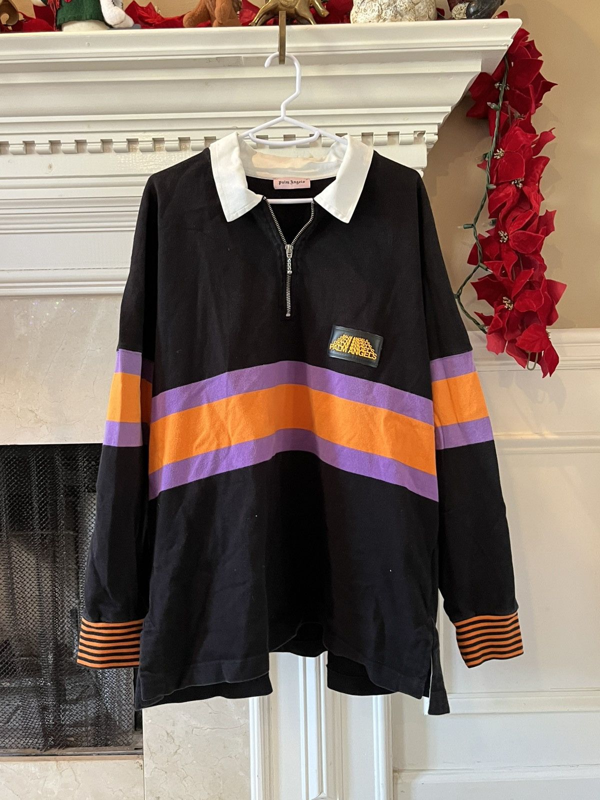 Palm Angels Palm Angels black rugby shirt w orange & purple stripes Size US M / EU 48-50 / 2 - 1 Thumbnail