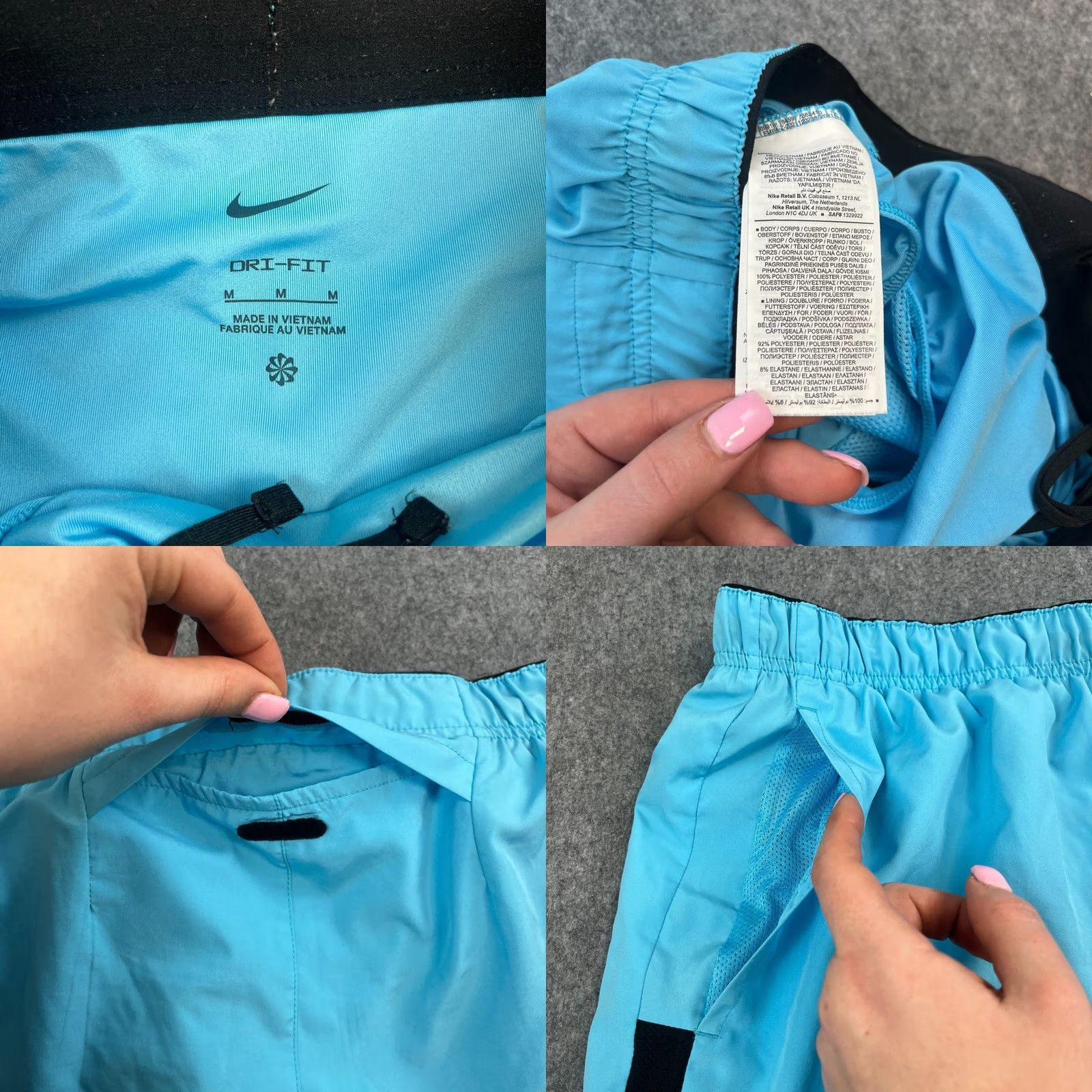Nike Nike Mens Sweat Shorts M Blue Swoosh Dri-Fit Gymwear Running Pocket Shorts Size US 31 - 8 Thumbnail
