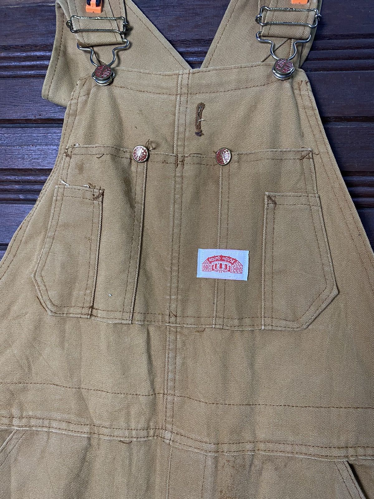 Vintage Vintage 80s Round House Double Knee Overalls Usa Size US 34 / EU 50 - 12 Thumbnail