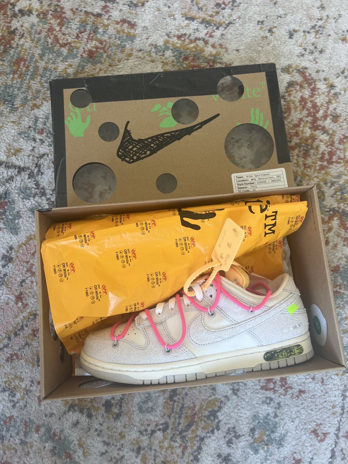 Nike × Off-White Nike Off White Dunk Low lot 17 Size US 8.5 / EU 41-42 - 1 Thumbnail