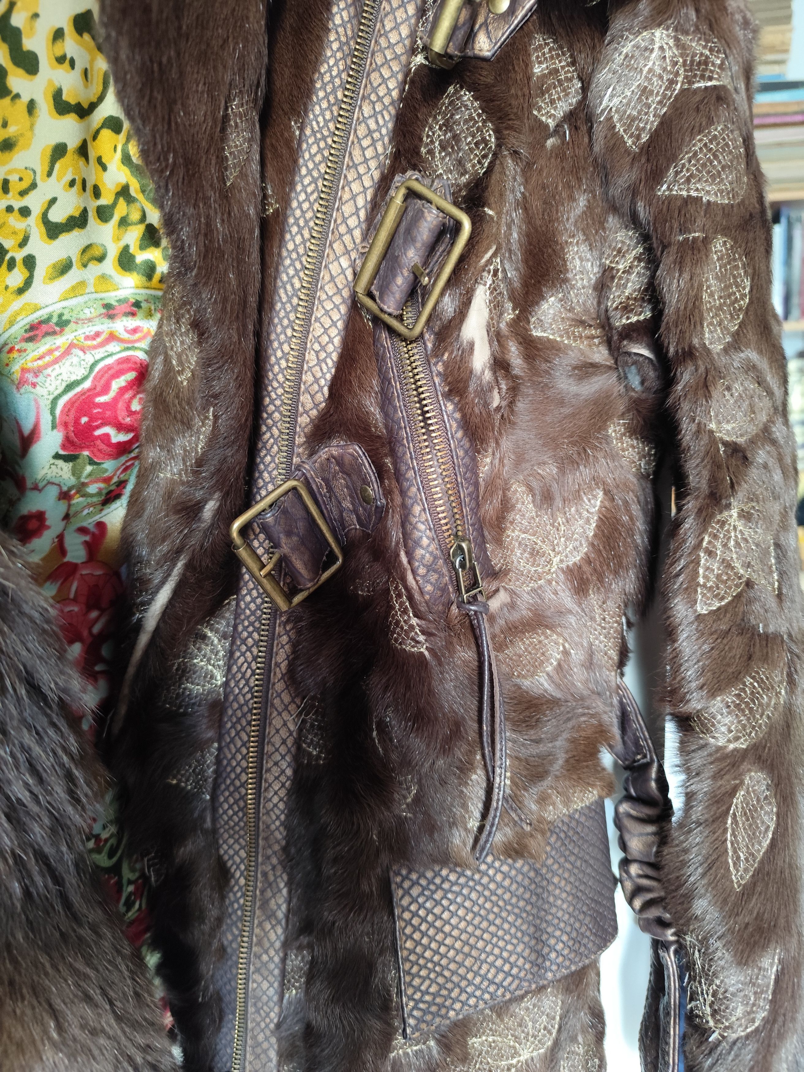 Other Beige fur jacket embroidered Size M / US 6-8 / IT 42-44 - 5 Thumbnail