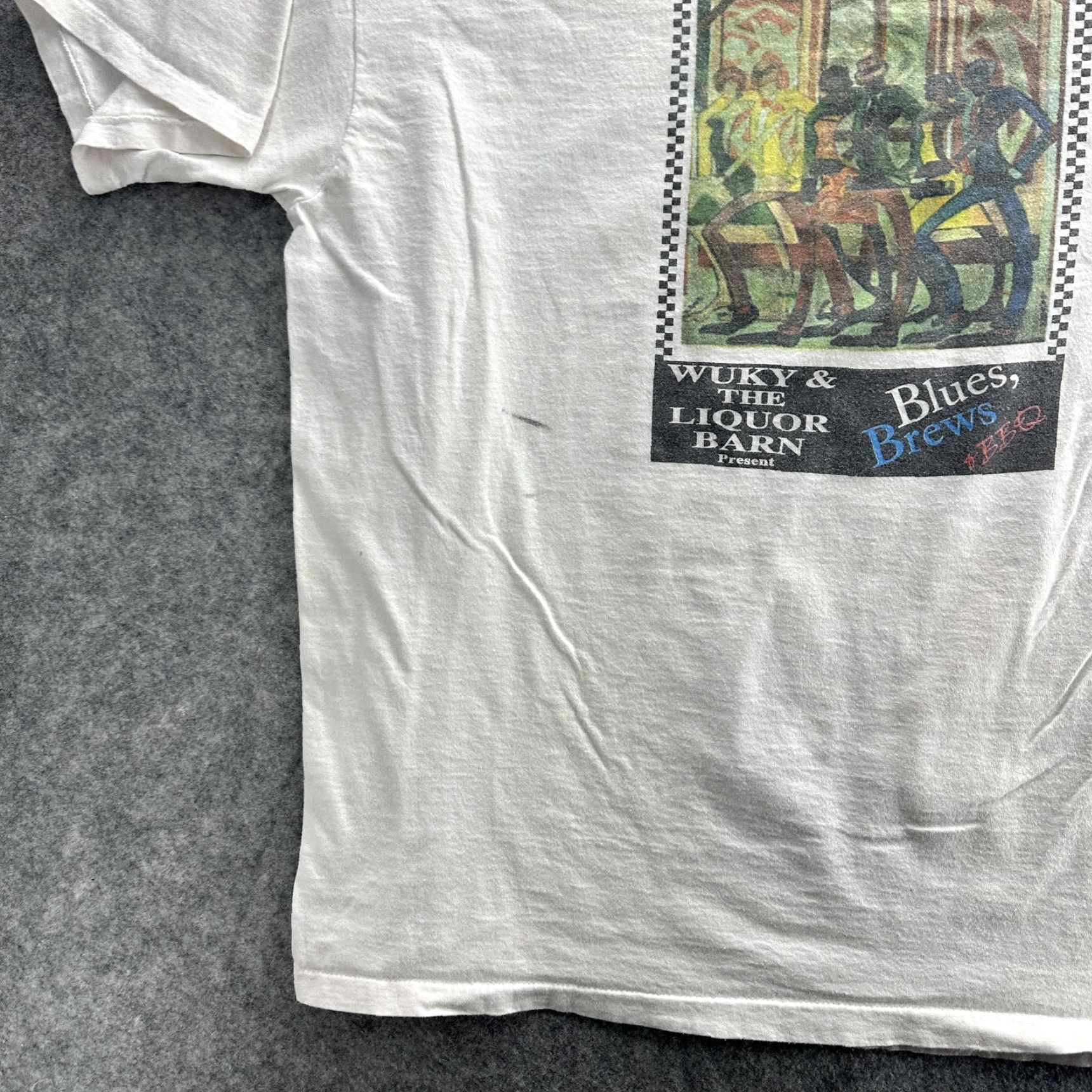 Vintage VINTAGE Oneita Blues Brews BBQ T-Shirt Mens XL White Music Festival 90s Tee Size US XL / EU 56 / 4 - 5 Thumbnail