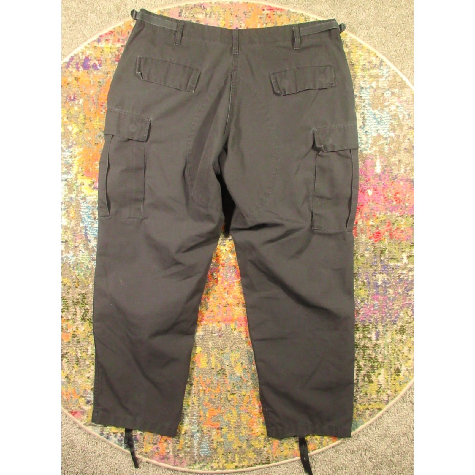 Vintage Tru Spec Cargo Pants Mens Black Tactical Rip Stop Adjustable Waist Cargo Pocket Cargo Pants Regular Tapered USA Army 36 in Black Hands Mens Size US 36 / EU 52 - 2 Thumbnail