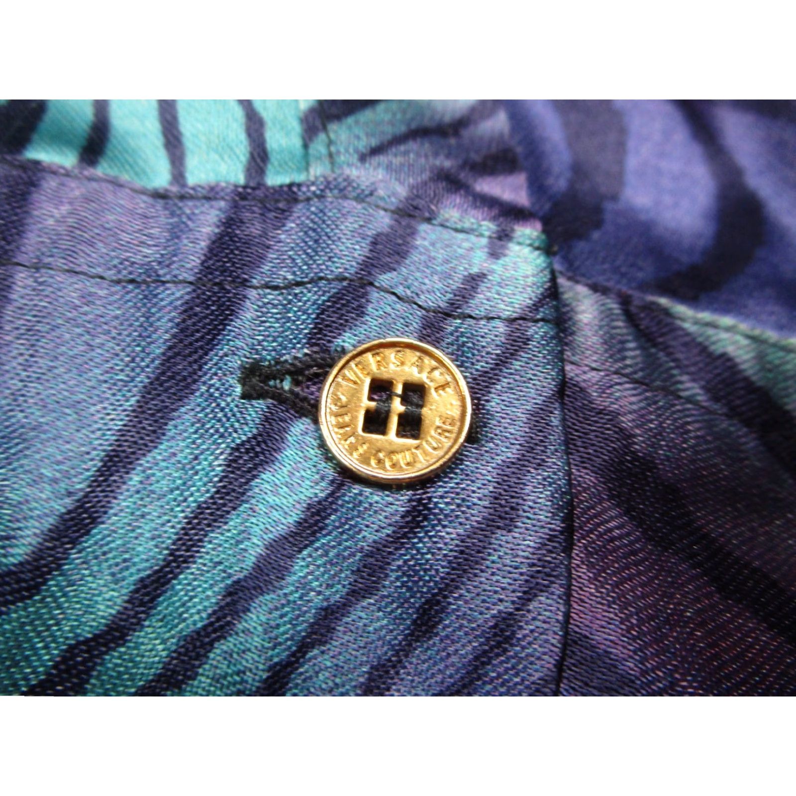 Versace Jeans Couture VINTAGE Versace Jeans Couture Shirt Men XL Blue Long Sleeve Button-Up Abstract Made Italy 90s 90s Floral Geometric Designer Mens Size US XL / EU 56 / 4 - 6 Thumbnail