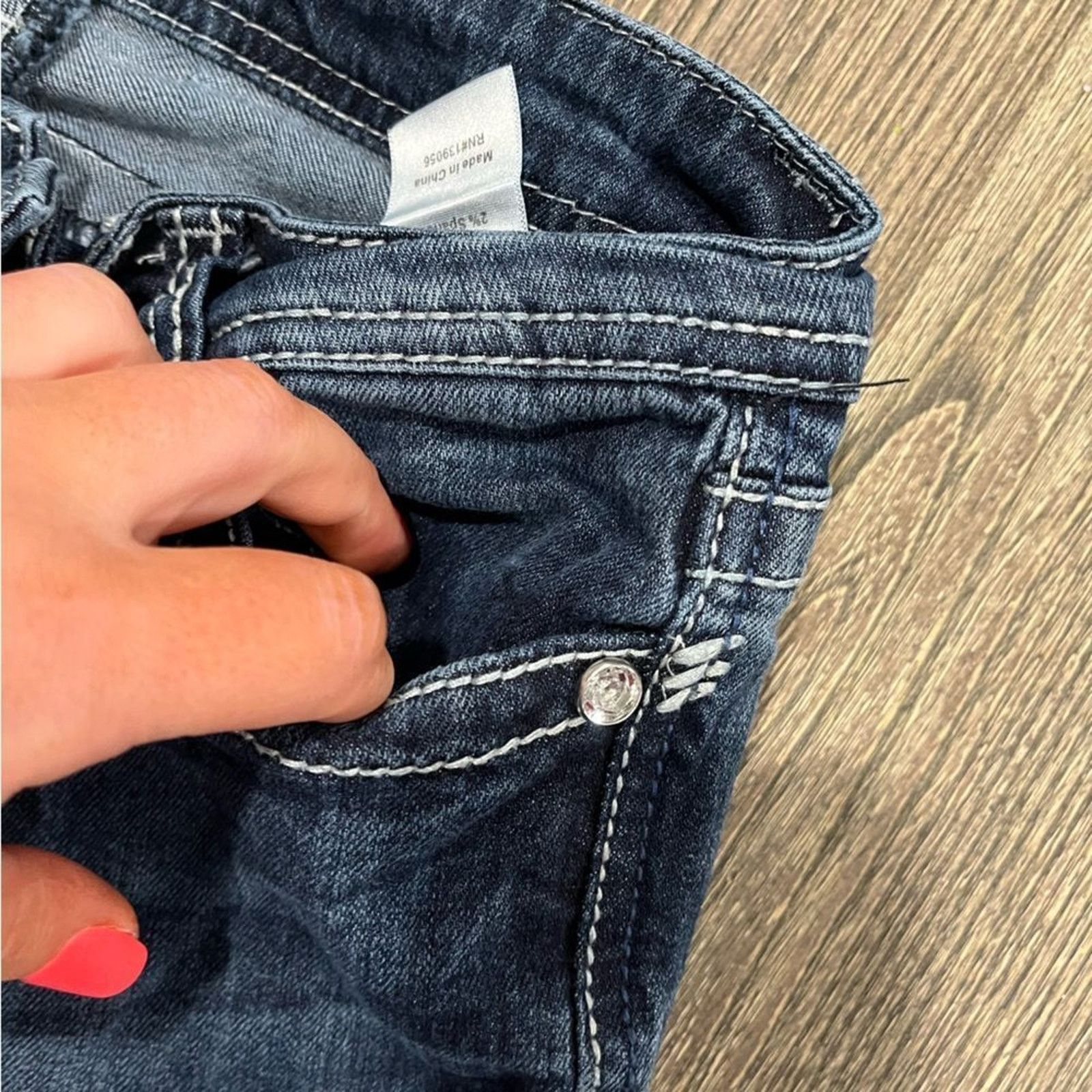 Other Shyanne Shy Skinny Jeans Whisker Embroidered Detail Denim Size 26" / US 2 / IT 38 - 9 Thumbnail