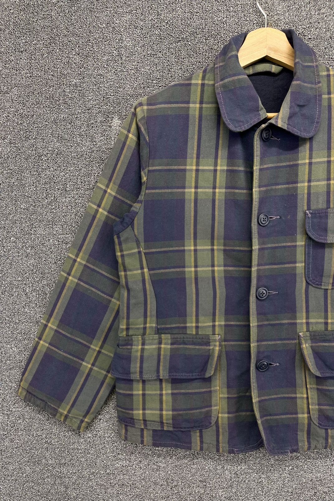 45rpm Vintage 90s 45Rpm Rare Shadow Plaid Button Up Jacket Size M / US 6-8 / IT 42-44 - 3 Thumbnail