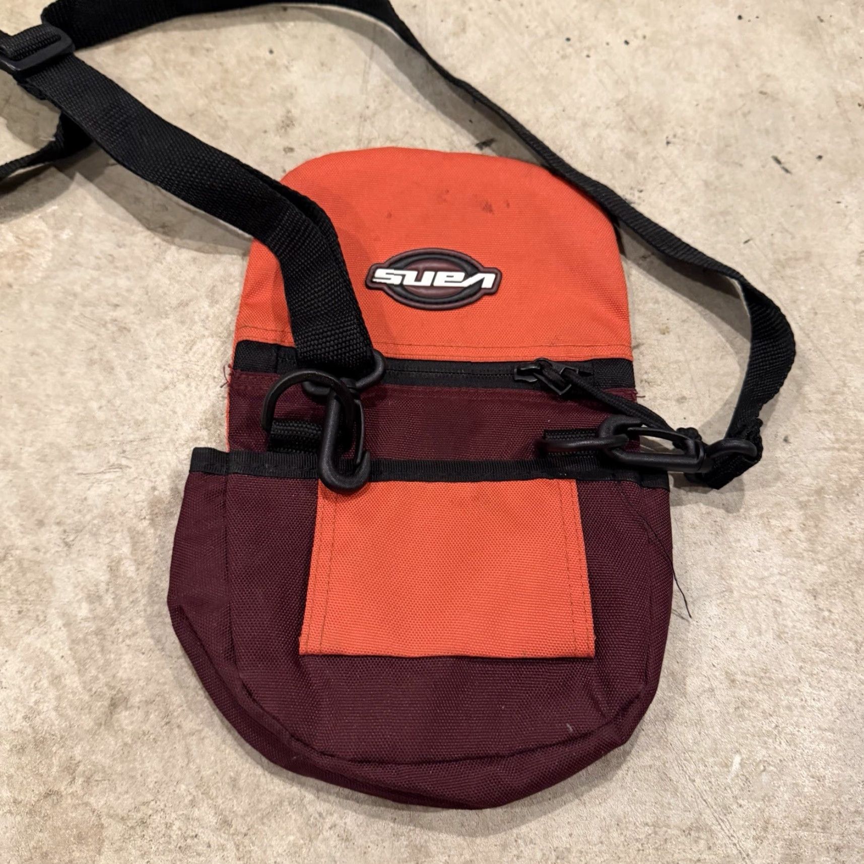 Vans VANS Checkerboard Crossbody Orange 90s Pockets Adjustable Strap Canvas Nylon Men Size ONE SIZE - 2 Thumbnail