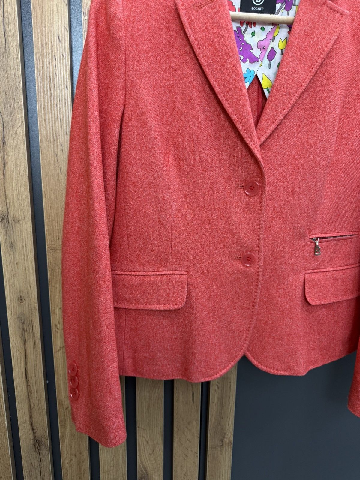 Bogner Bogner Wool/Cotton Blend Tailored Blazer Floral Lining EU38 Size M / US 6-8 / IT 42-44 - 4 Thumbnail