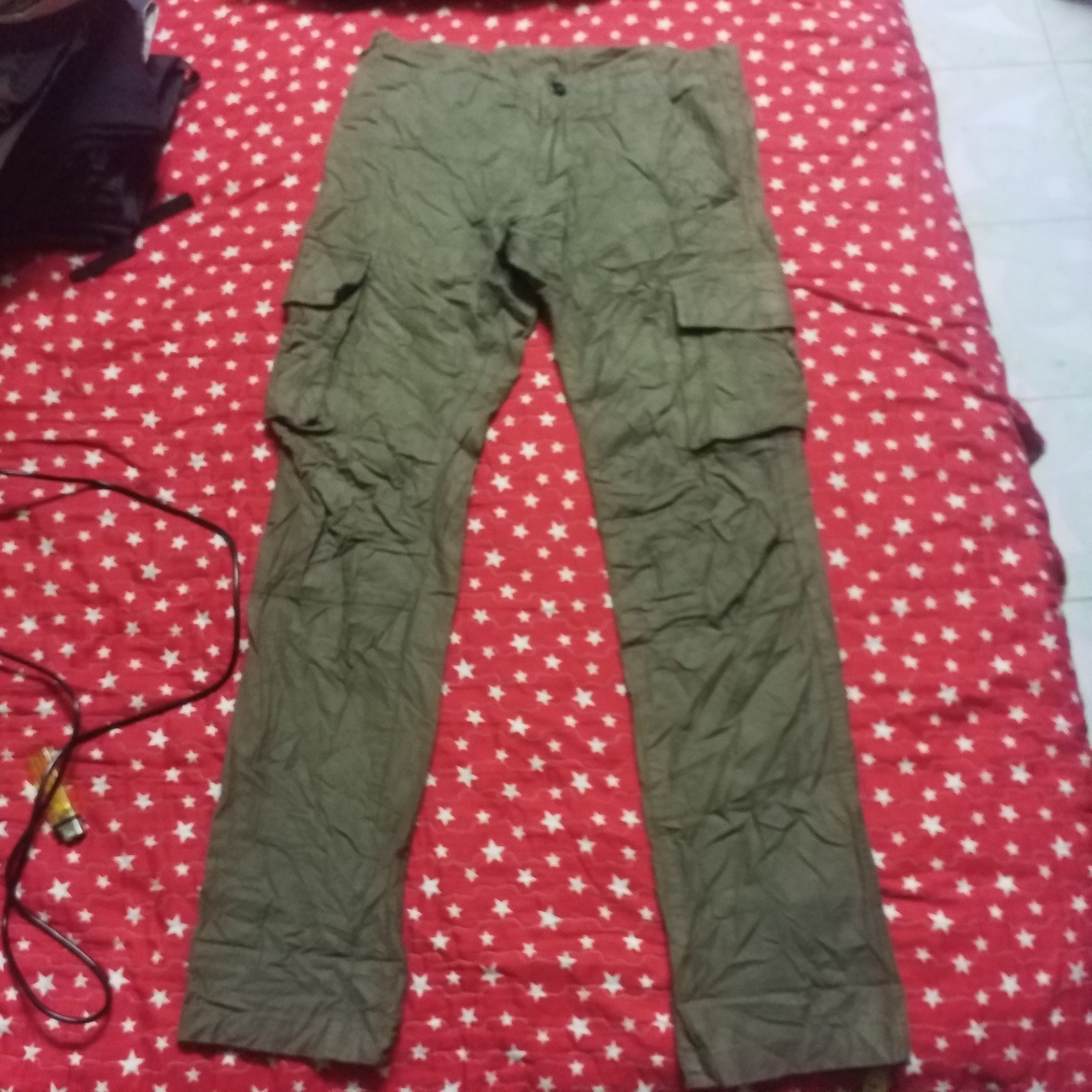 Japanese Brand army green cargo urban work trousers Size US 31 - 1 Thumbnail