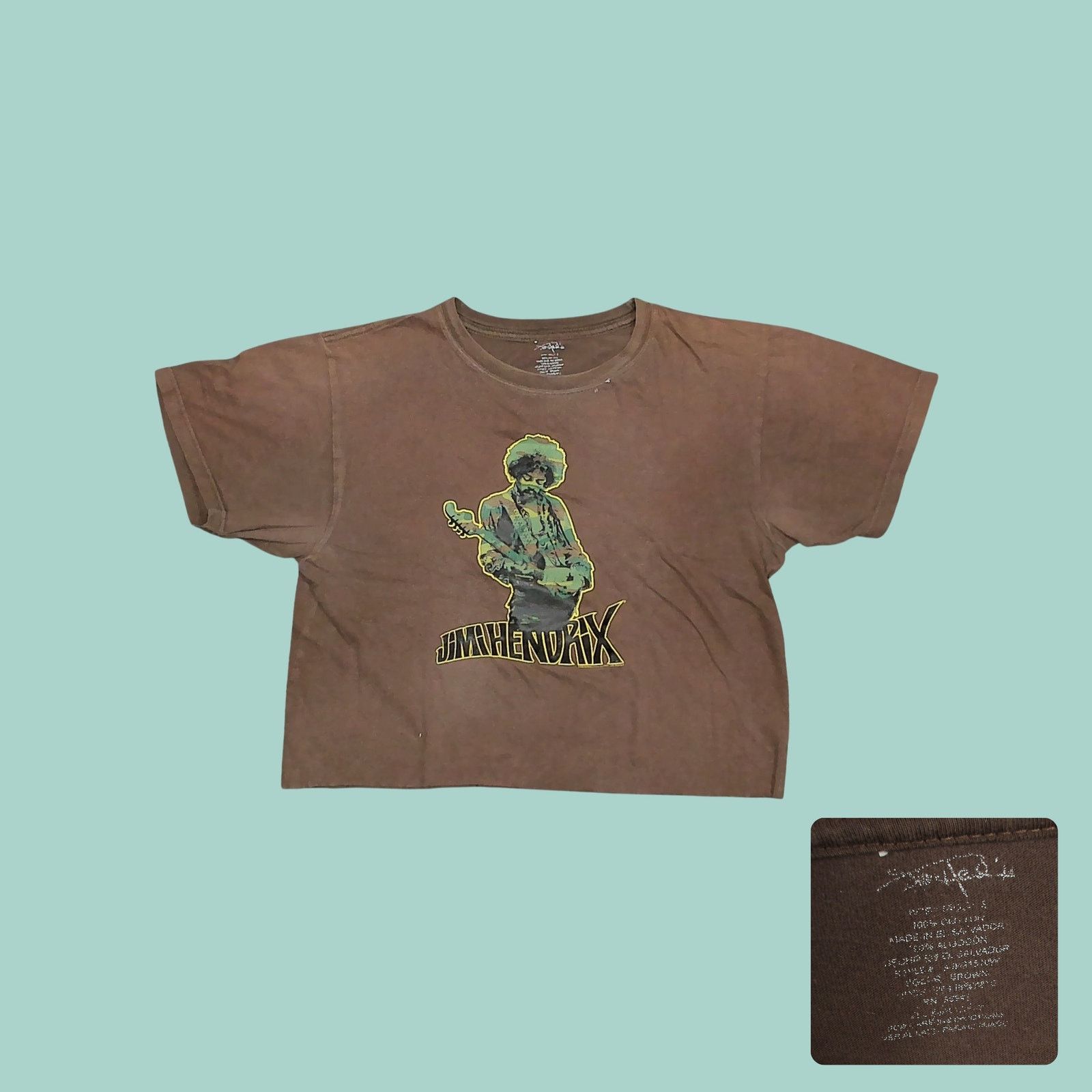 Jimi Hendrix Vintage 2005 Authentic Hendrix Camo Crop Top Tee Size M / US 6-8 / IT 42-44 - 1 Thumbnail