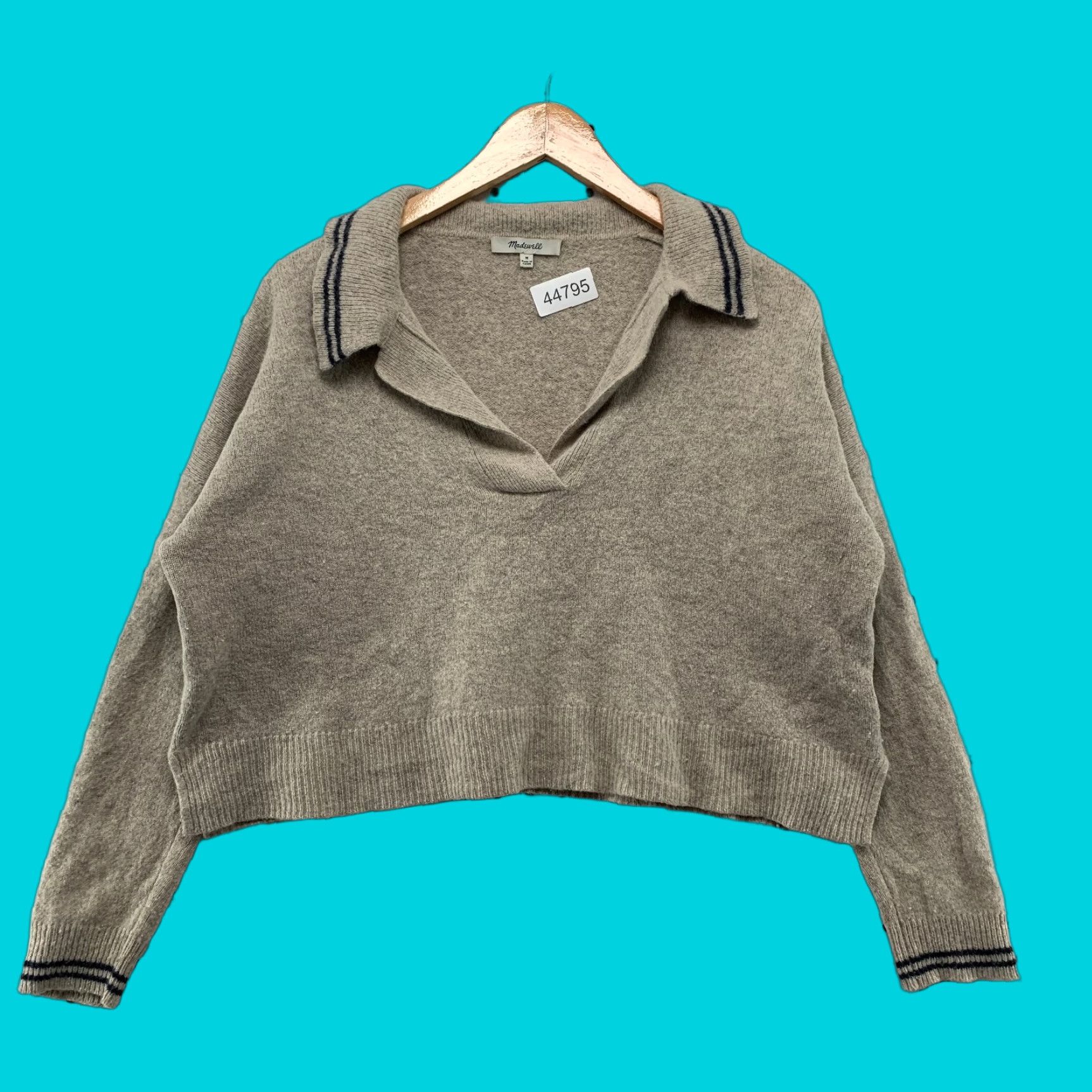Madewell Madewell Merino Wool Sweater Womens Medium Brown Collared Oversize Crop Sweater Pullover Knit Wool Classic Everyday Casual Mens? Size M / US 6-8 / IT 42-44 - 1 Thumbnail