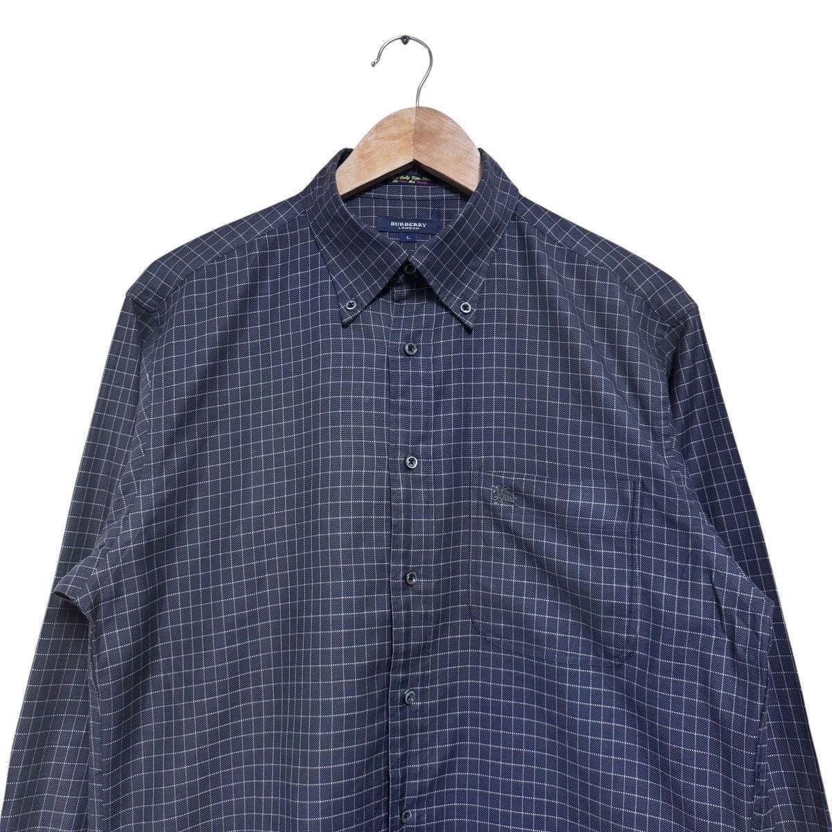 Burberry Gray Plaid Button Down Longsleeve Shirt