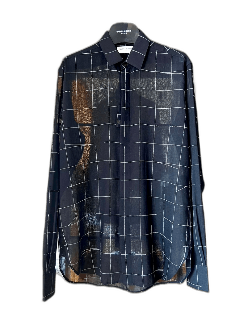 Saint Laurent Paris saint laurent black geometric pattern shirt Size US S / EU 44-46 / 1 - 1 Thumbnail