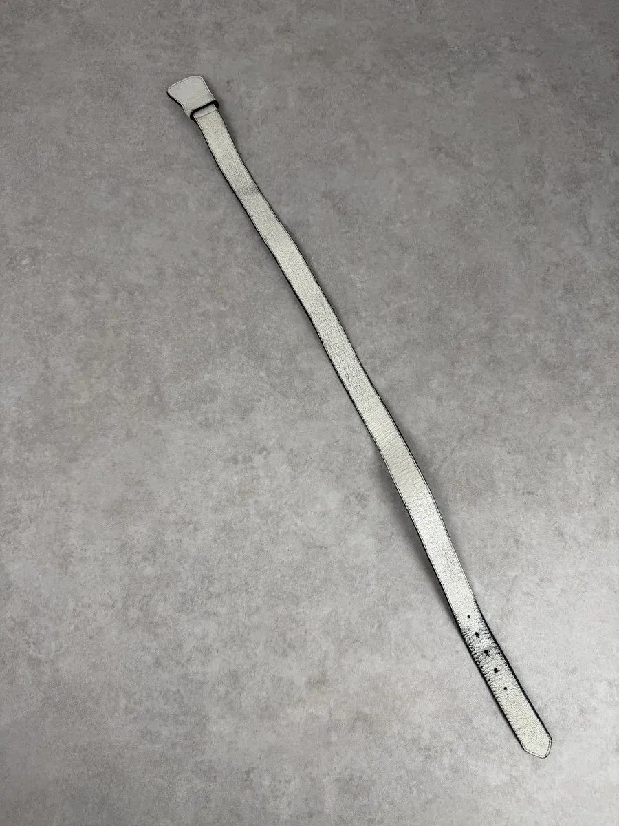 Maison Margiela 2012 Maison Margiela H&M White Painted Leather Belt Size ONE SIZE - 4 Thumbnail