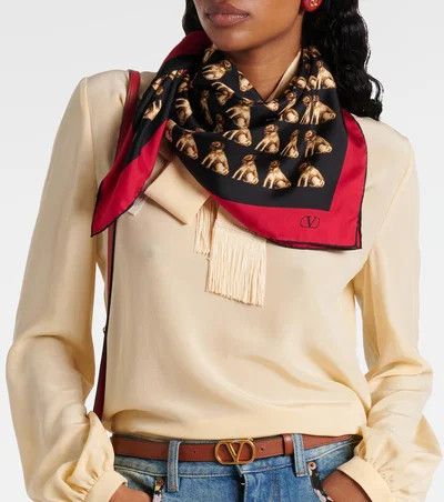 Valentino o1B3y1r0426 Size: OS / Petit Charles Silk Scarf Multicolor Size ONE SIZE - 5 Thumbnail
