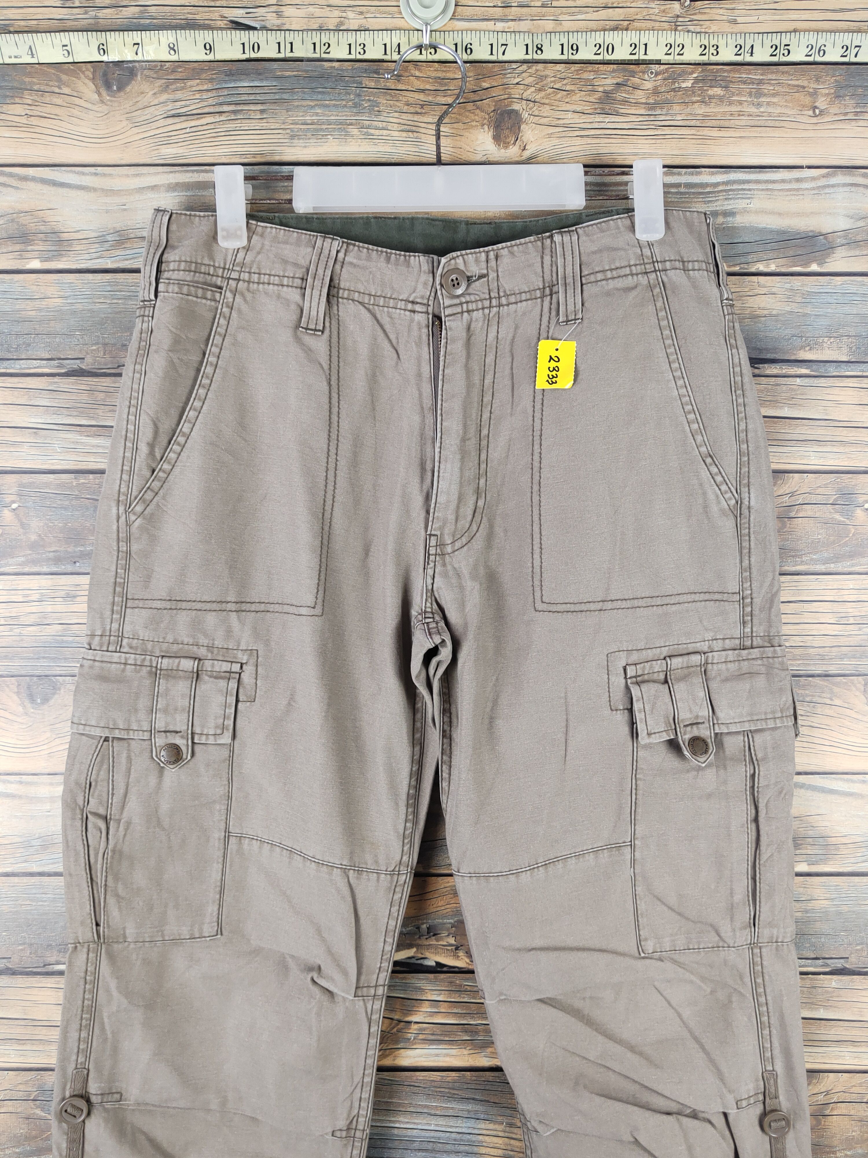 Japanese Brand DL Japanese Brand Beige Multipocket Cargo Pants #2333 Size US 31 - 2 Thumbnail