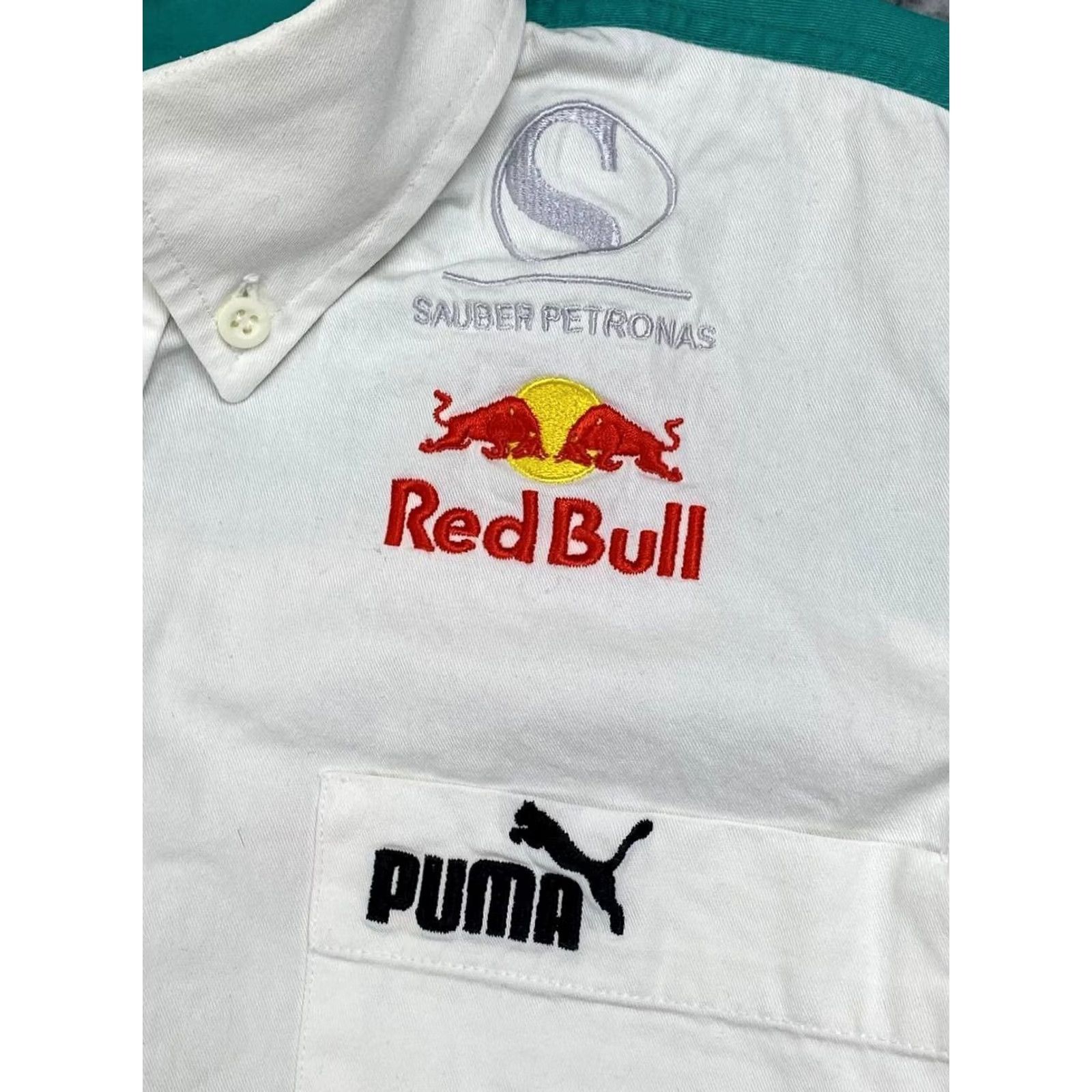 Puma VINTAGE Puma Shirt Men Size M White Short Sleeve Collared Cotton Big Logo Logo Sauber Petronas Team Red Bull Buttons Mens Size US M / EU 48-50 / 2 - 4 Thumbnail