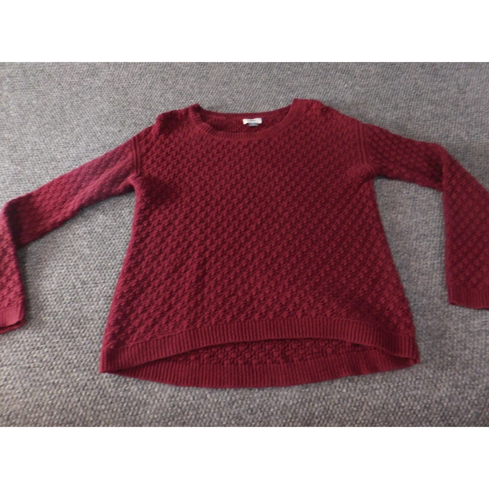 Old Navy Old Navy Womens Sweater S Red Pullover Knit Acrylic Cable-Knit Long Sleeve Raglan Round Neck Classic/Logo Knit Regular Vintage: No Womens Size S / US 4 / IT 40 - 2 Thumbnail