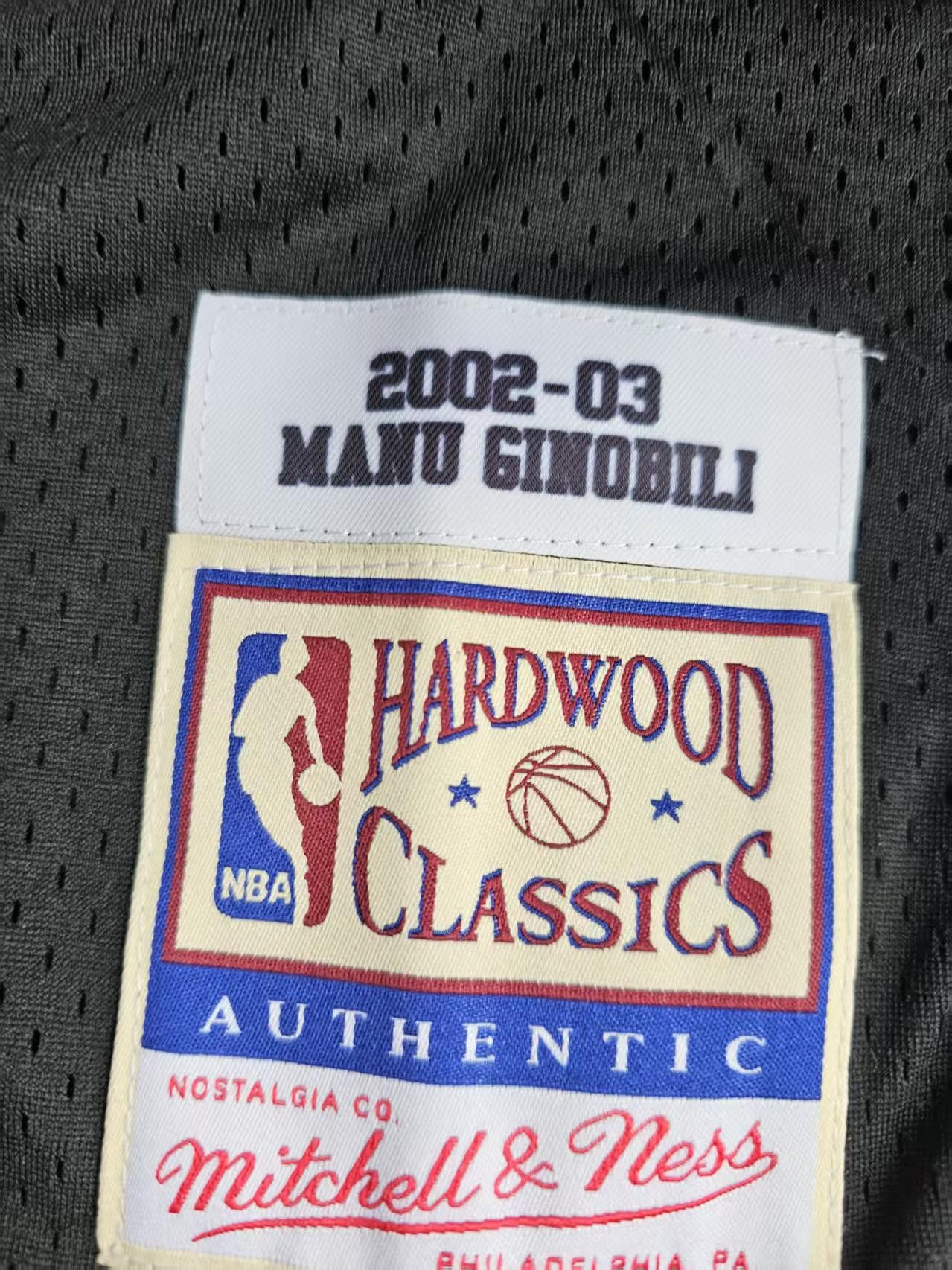 NBA #20 Manu Ginóbili Jersey San Antonio Spurs 2002 03 Size US L / EU 52-54 / 3 - 4 Thumbnail