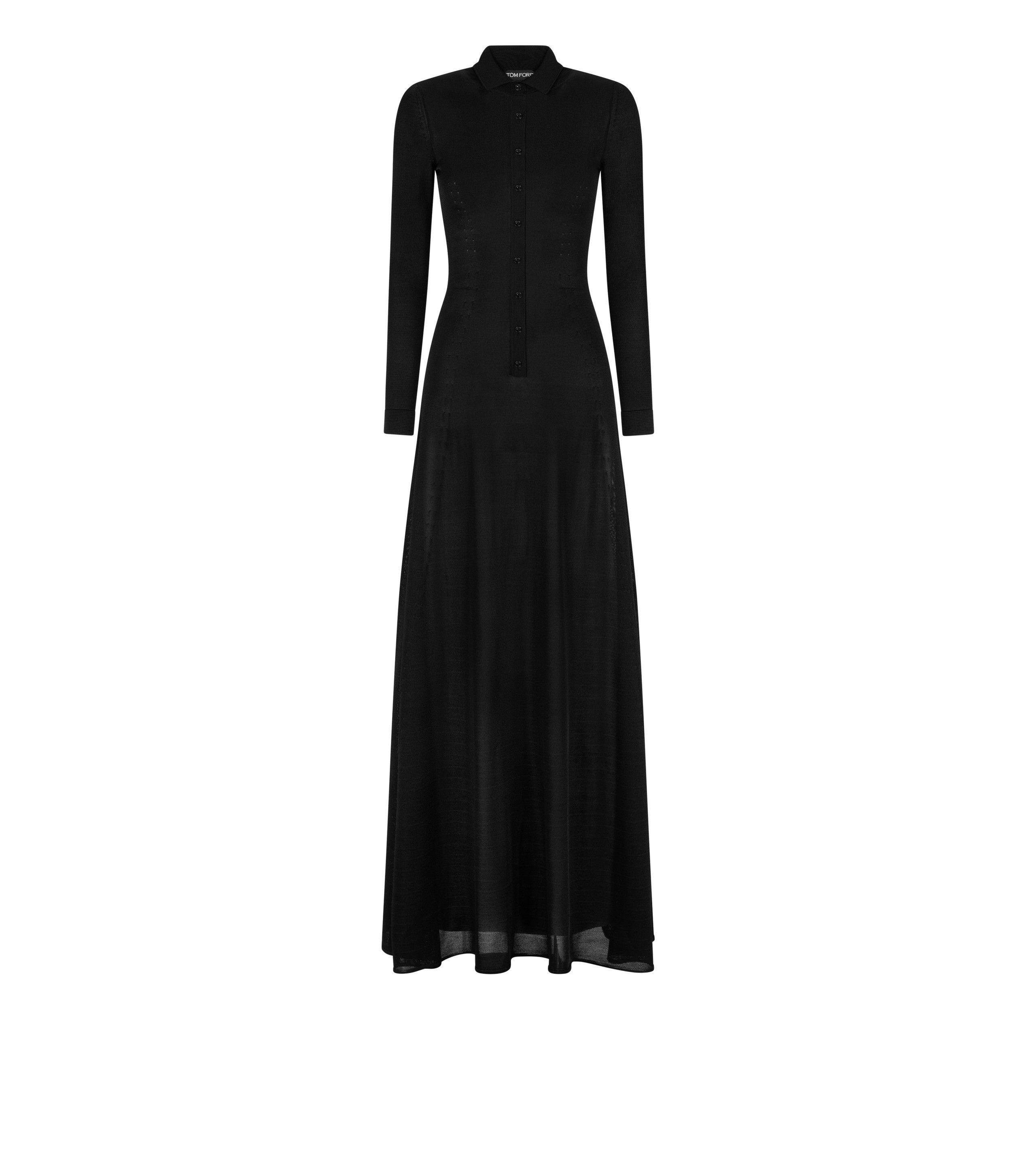 Tom Ford o1w1db10525 ACK508 Polo Maxi Dress in Black Size S / US 4 / IT 40 - 1 Thumbnail