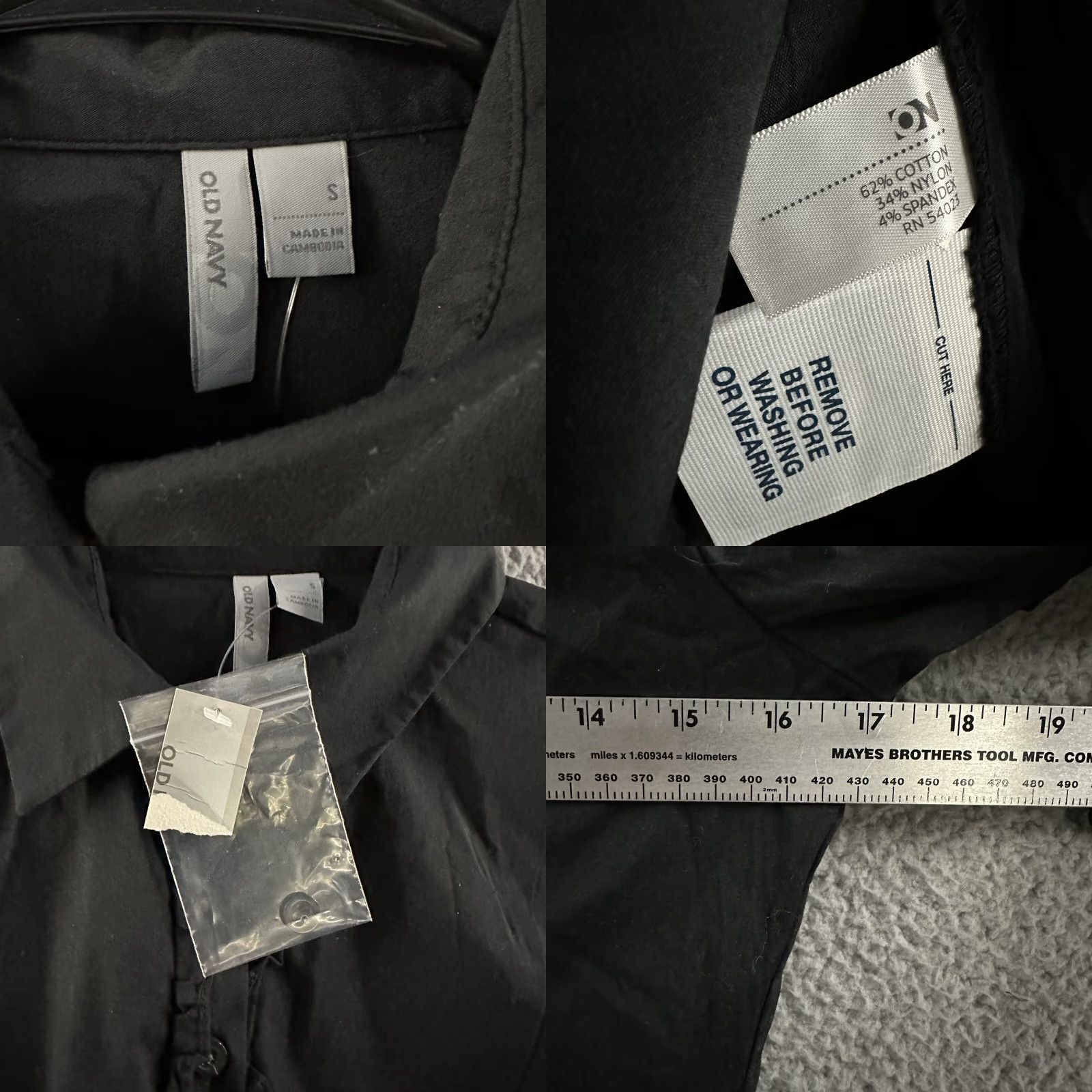 Old Navy VINTAGE? (No) — Old Navy Womens Top Black Long Sleeve Button-Up Cotton Blend Size S Size S / US 4 / IT 40 - 9 Thumbnail