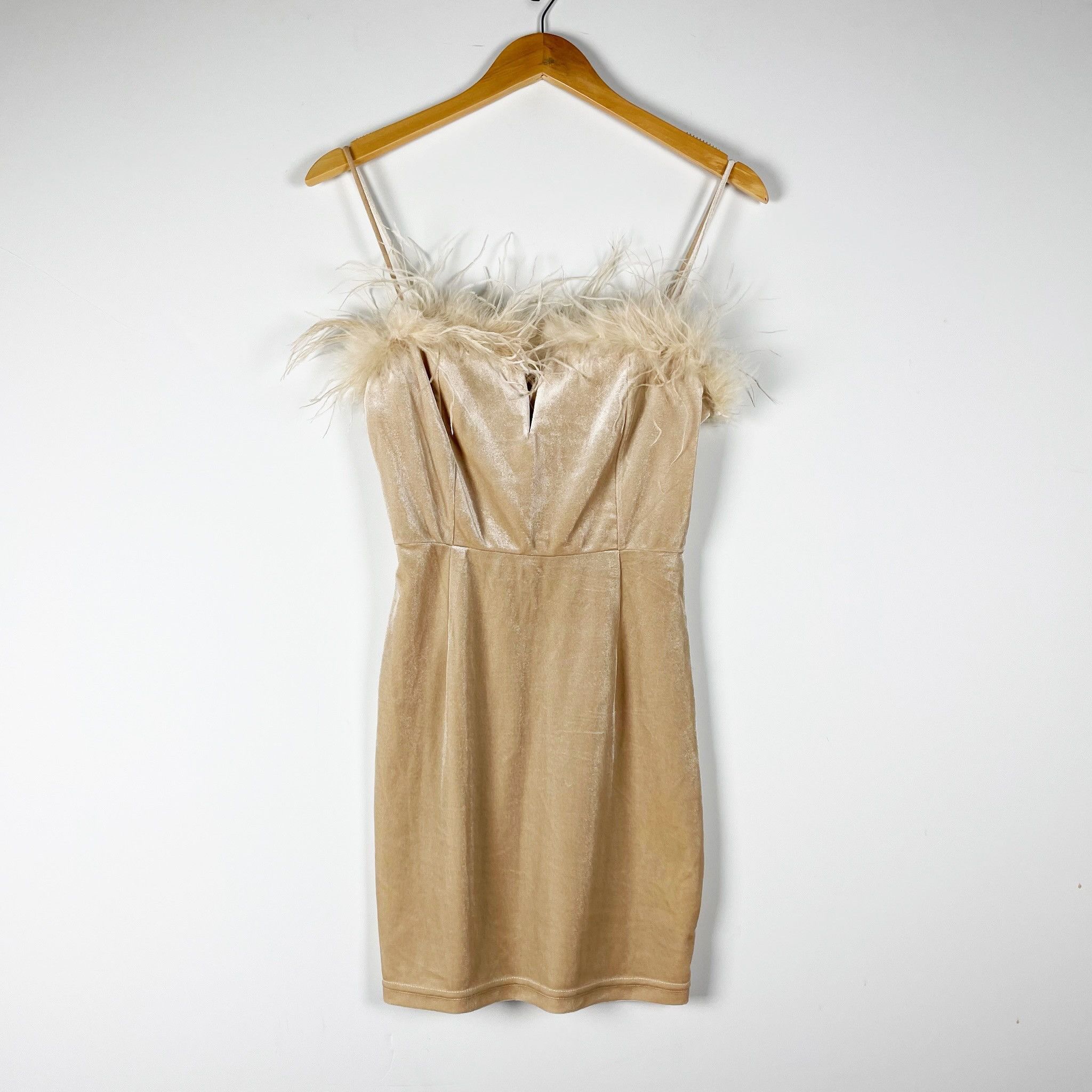 superdown Superdown Erika Velvet Velour Feather Trim Size S / US 4 / IT 40 - 1 Thumbnail