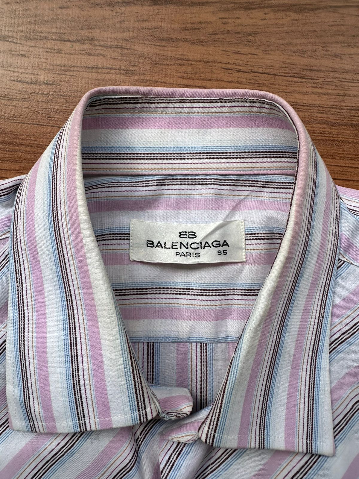 Balenciaga vintage balenciaga diagonal stripe short sleeve shirt Size US M / EU 48-50 / 2 - 5 Thumbnail