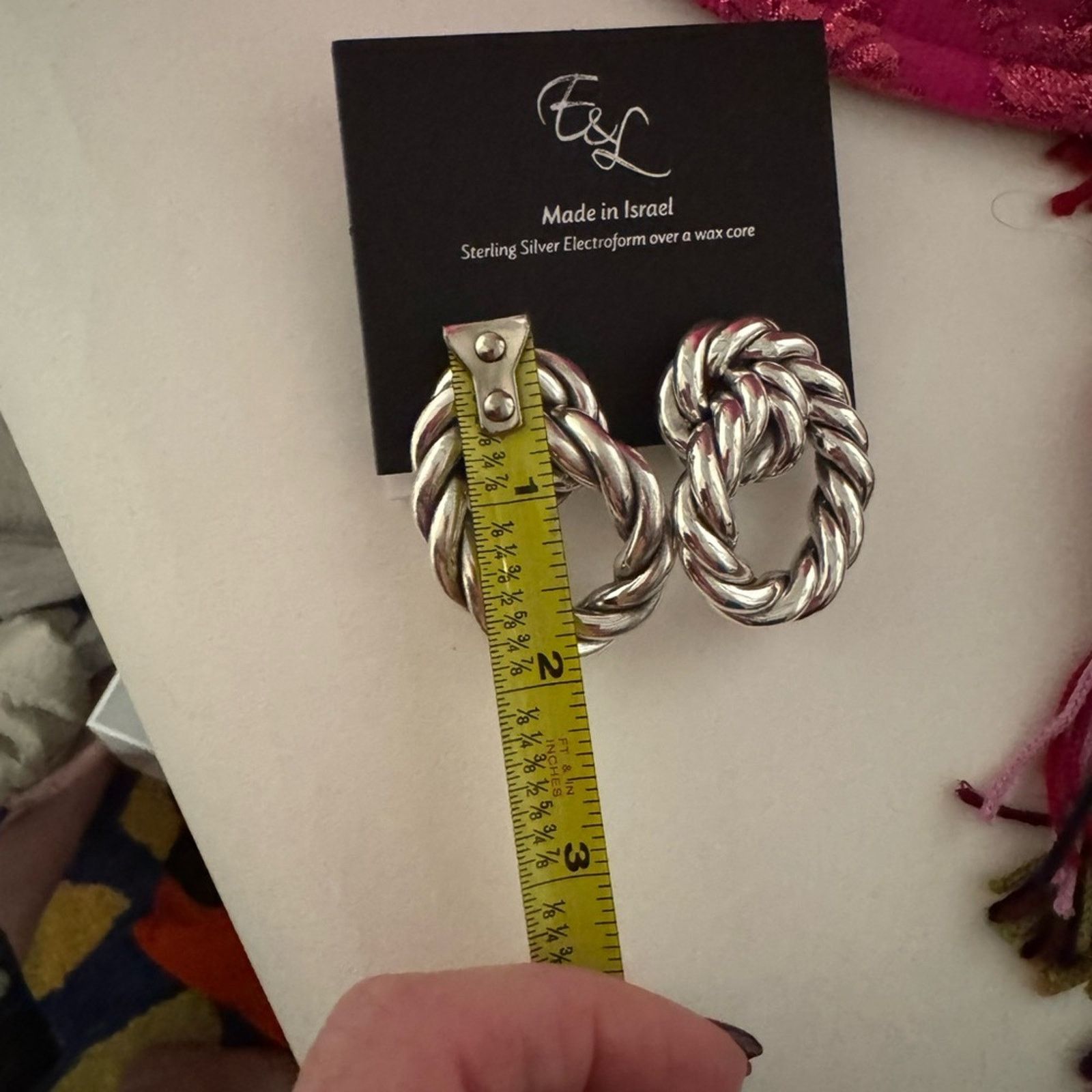 Other E&L Silver electroform Twisted Hoop Earrings Size ONE SIZE - 12 Thumbnail