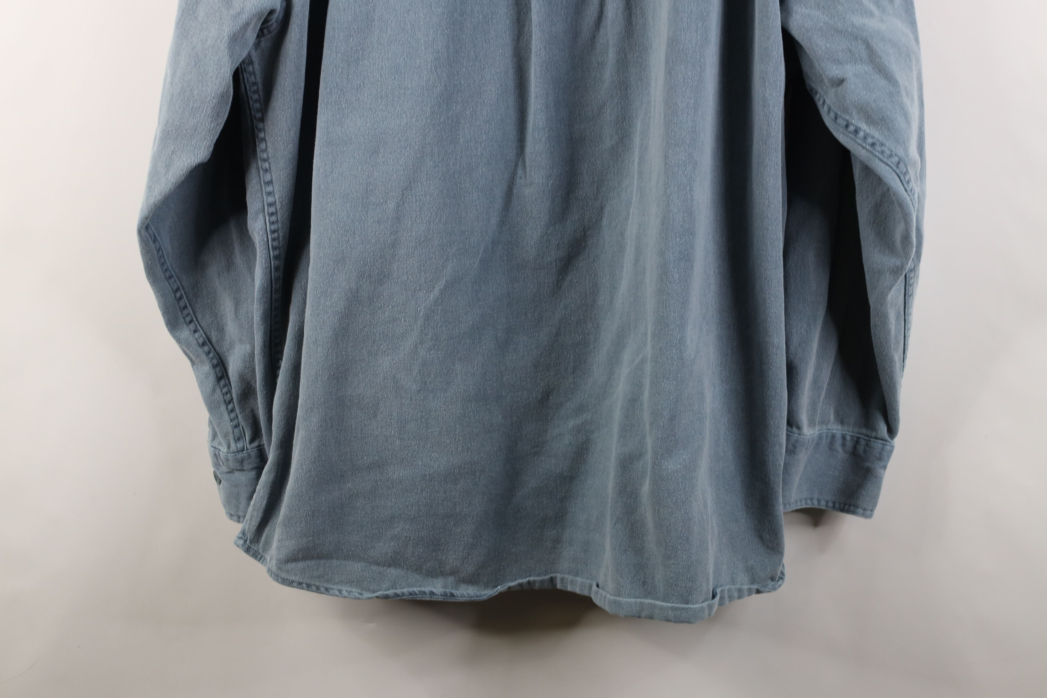 Vintage Vintage 90s Streetwear Cotton Twill Band Collar Button Shirt Size US XXL / EU 58 / 5 - 11 Thumbnail