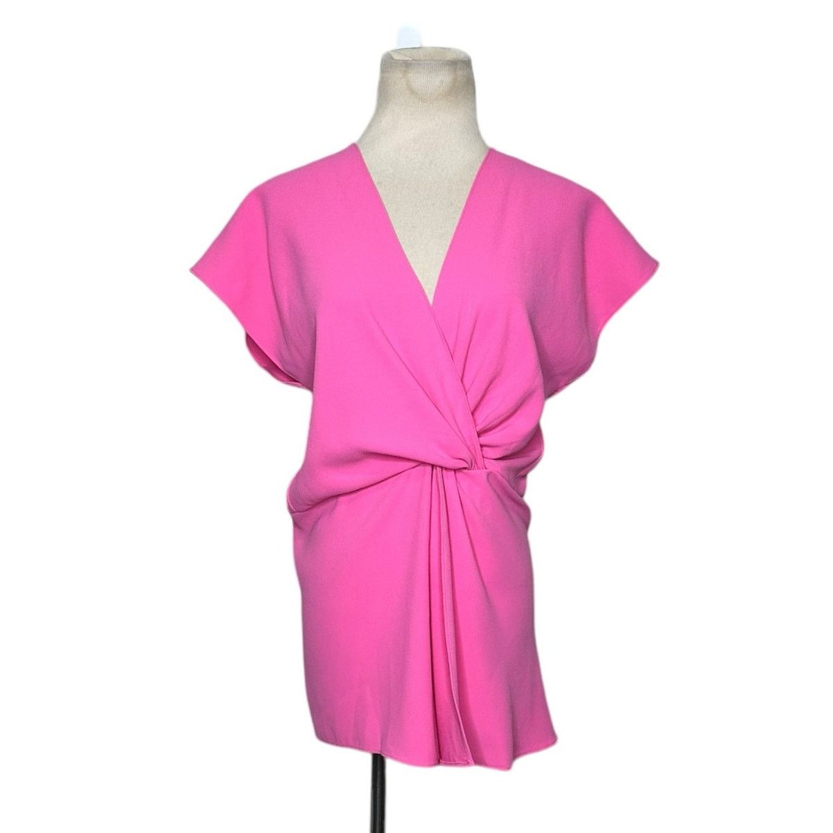 Zara Zara pink deep V neck crossed twist blouse size Medium Size M / US 6-8 / IT 42-44 - 1 Thumbnail