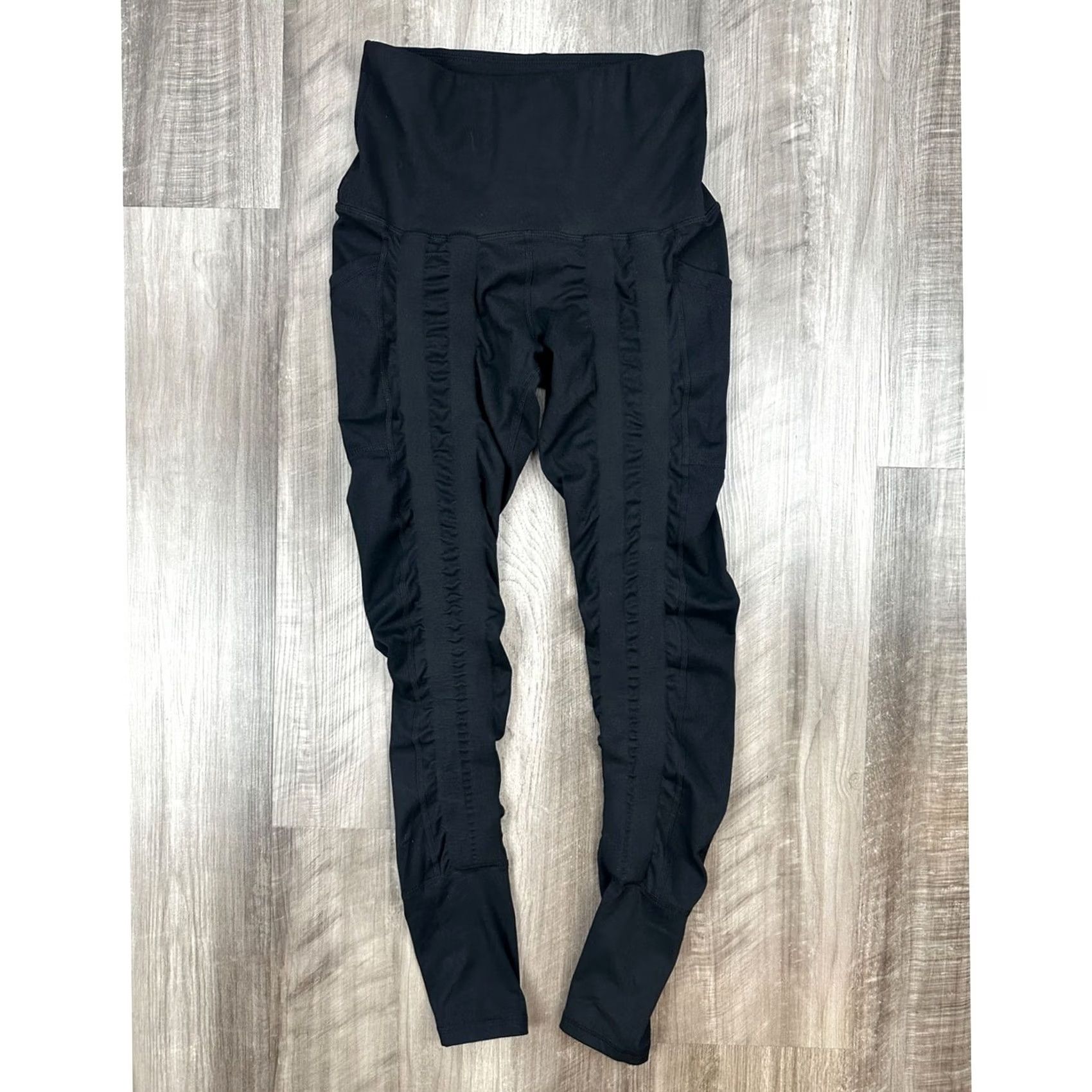 Vintage Sweetflexx High Rise Pockets Full Length Resistance Leggings Black Womens 6 Regular Slim Compression - - NA Size 28" / US 6 / IT 42 - 2 Thumbnail