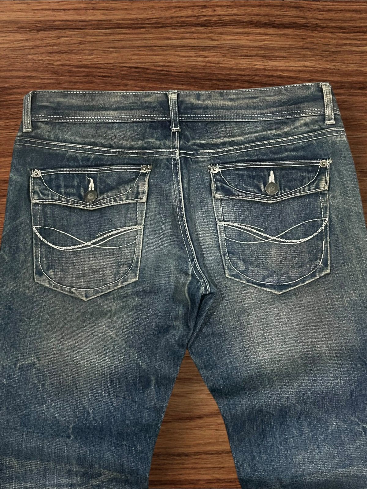 If Six Was Nine Vintage Japanese Brand Cavaria Distressed Whisker Flare Jean Size US 30 / EU 46 - 8 Thumbnail