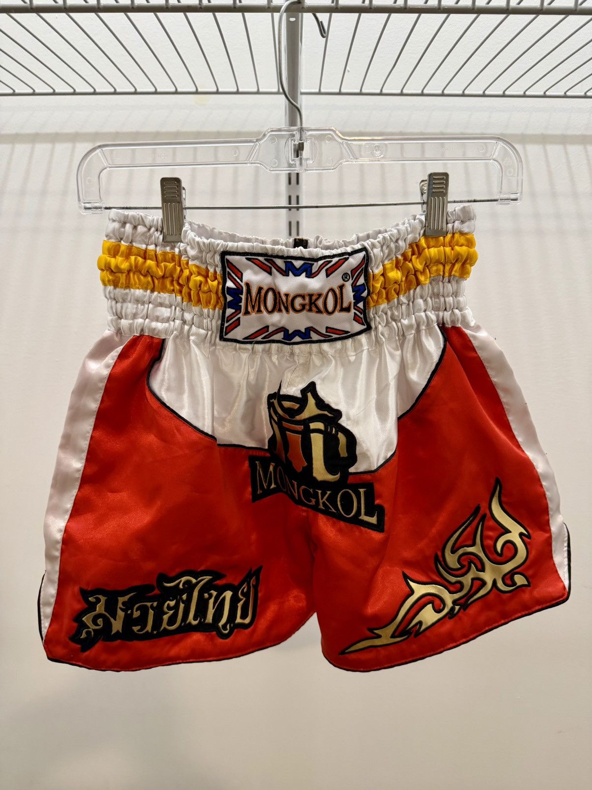 Japanese Brand Mongkol Muay Thai Shorts – Red/White/Gold Size US 30 / EU 46 - 3 Thumbnail