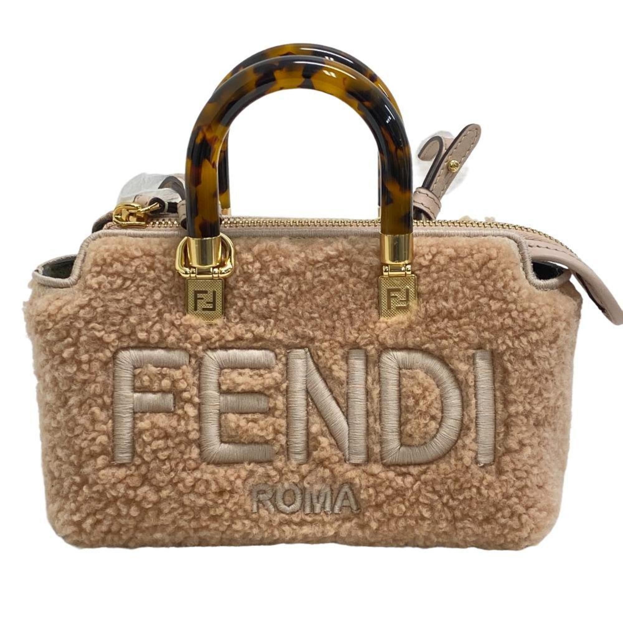 image of Fendi 8Bs067 Visible Mini Handbag 2Way Shoulder Bag Beige Ladies, Women's