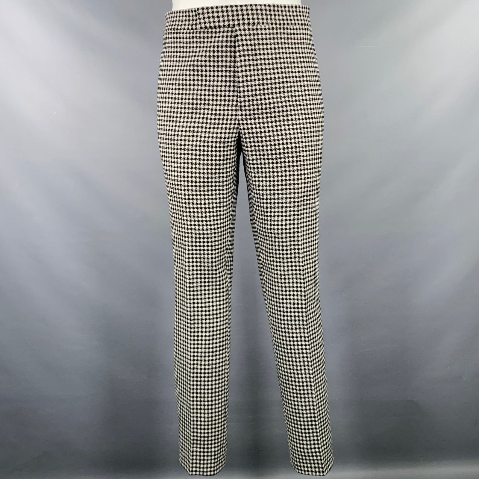 Brooks Brothers Black Fleece BLACK FLEECE 38 Black White Checkered Wool Notch Lapel Suit Size 38R - 4 Thumbnail