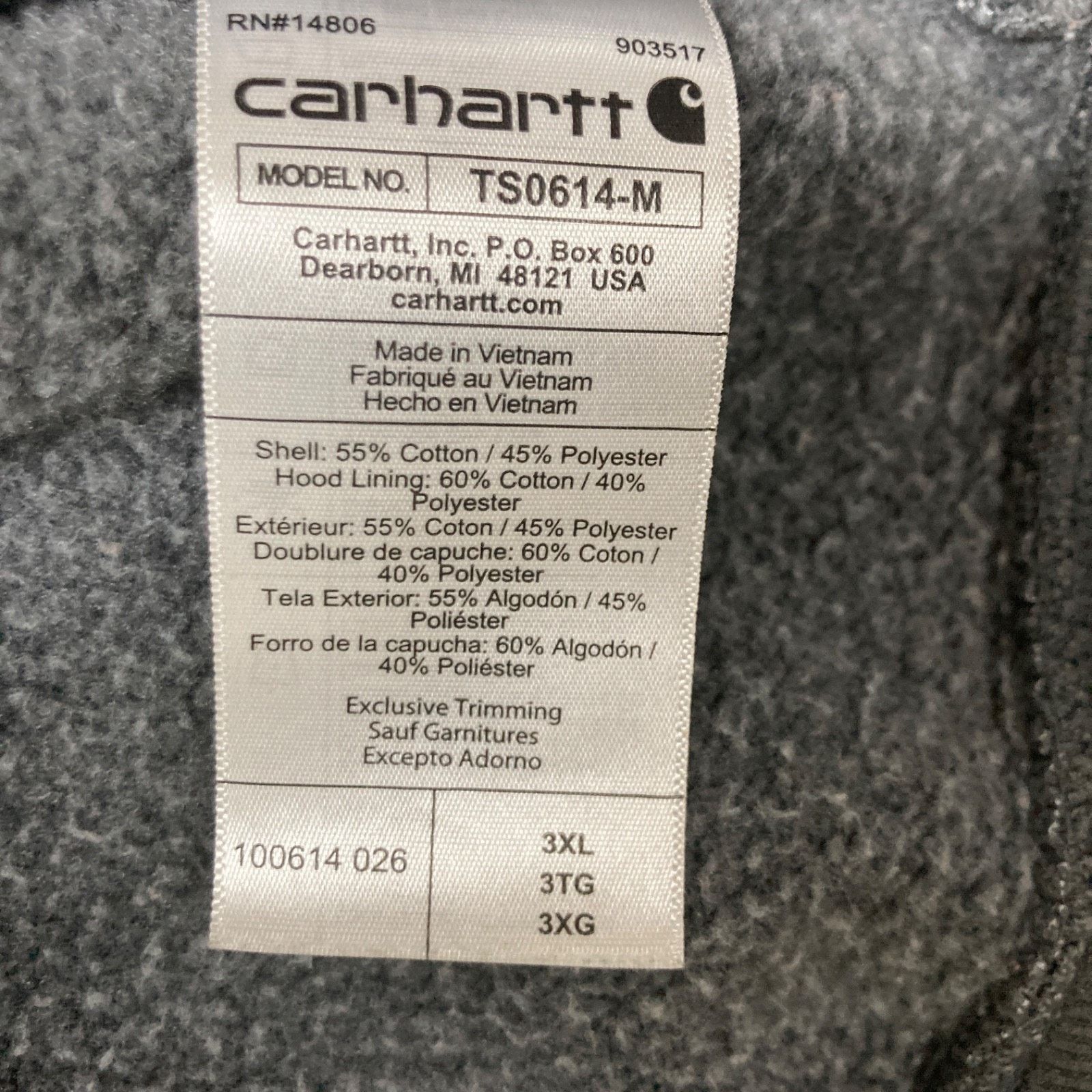 Carhartt Carhartt Hoodie Mens 3XL Gray Paxton Rain Defender Full Zip Size US XXL / EU 58 / 5 - 7 Thumbnail