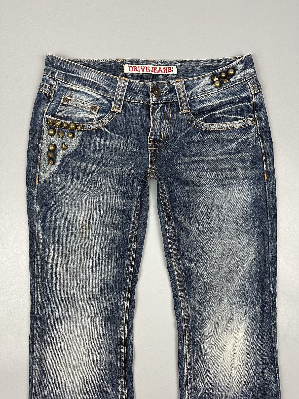 If Six Was Nine × Le Grande Bleu (L.G.B.) 🔥Flared🔥Drive Jeans Lightning Design Denim Size US 29 - 5 Thumbnail